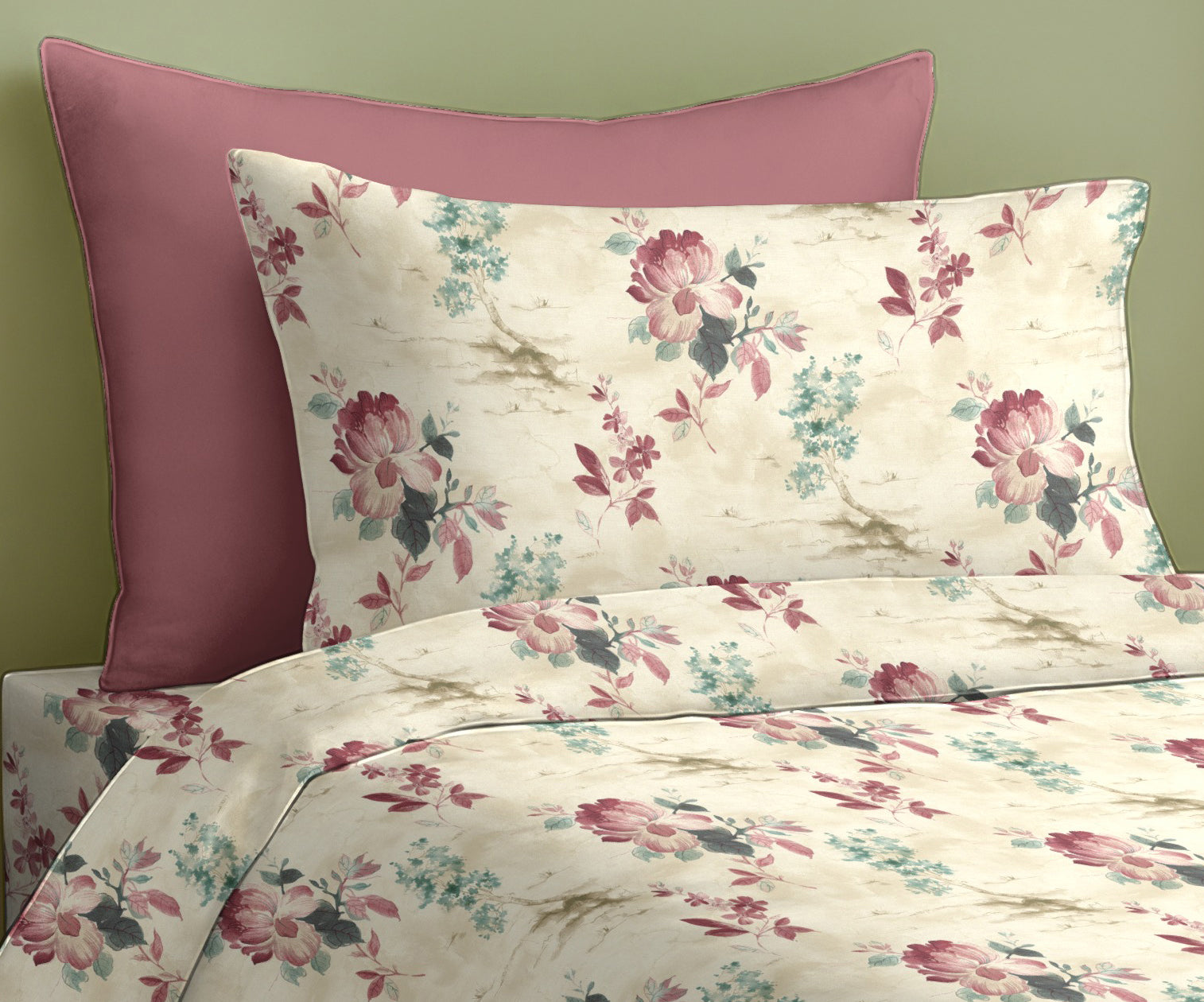 HAZEL PINK BEDSHEET WITH PILLOWCOVER