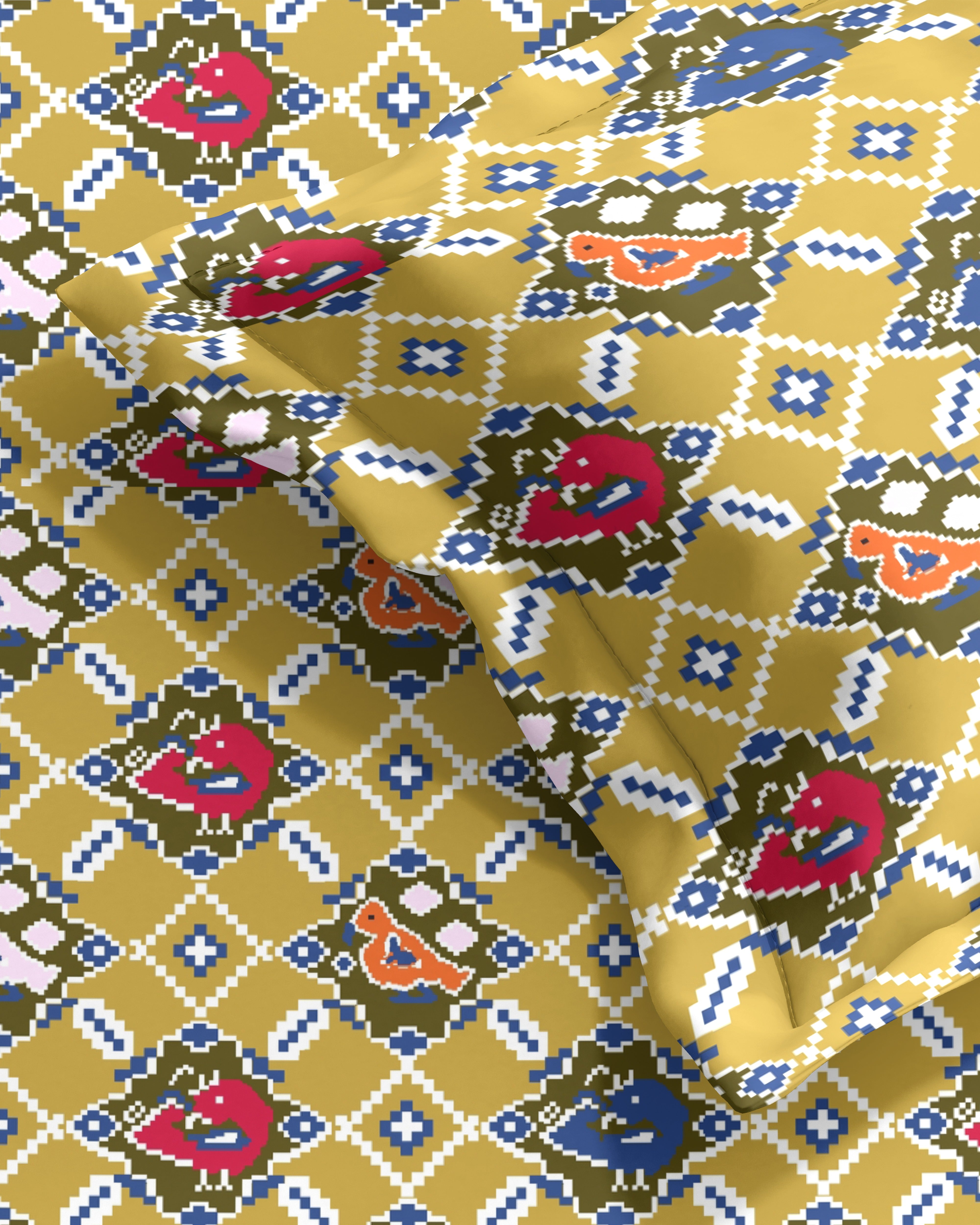 DALI GOLD BEDSHEET WITH PILLOWCOVER