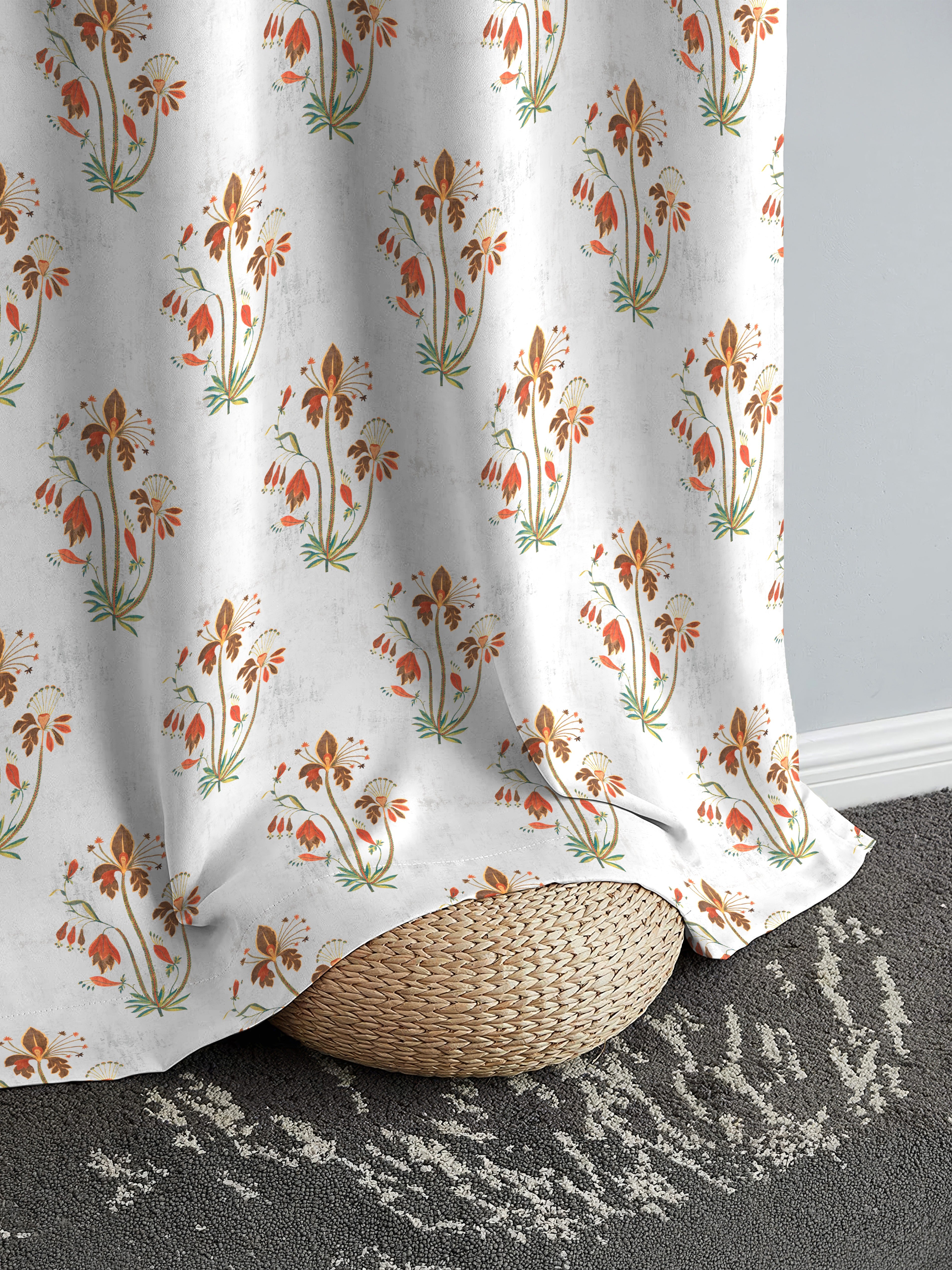 VERONA MATTY GREY PRINTED ROOM DARKENER CURTAIN