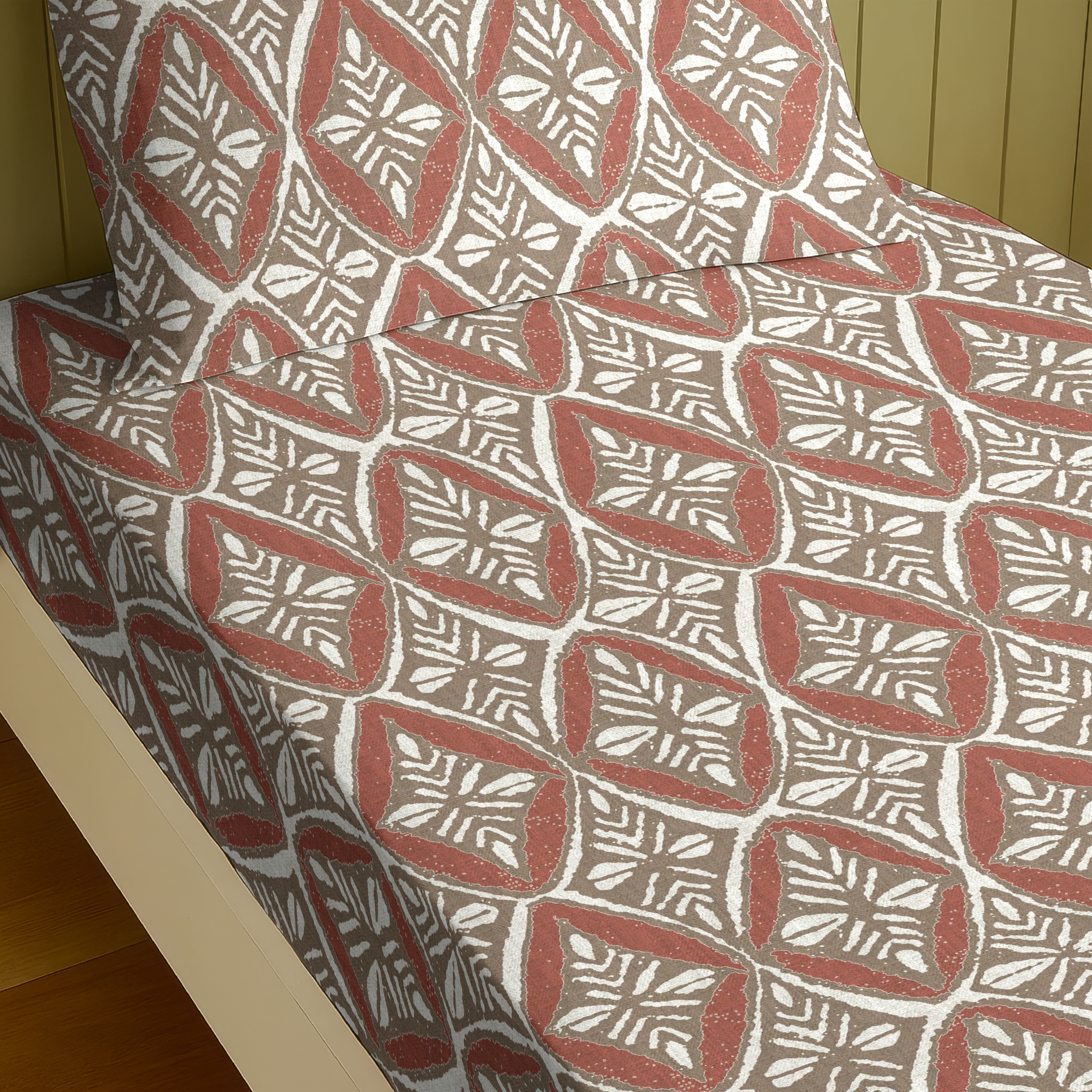 EMERSON RED BEDSHEET WITH PILLOWCOVER