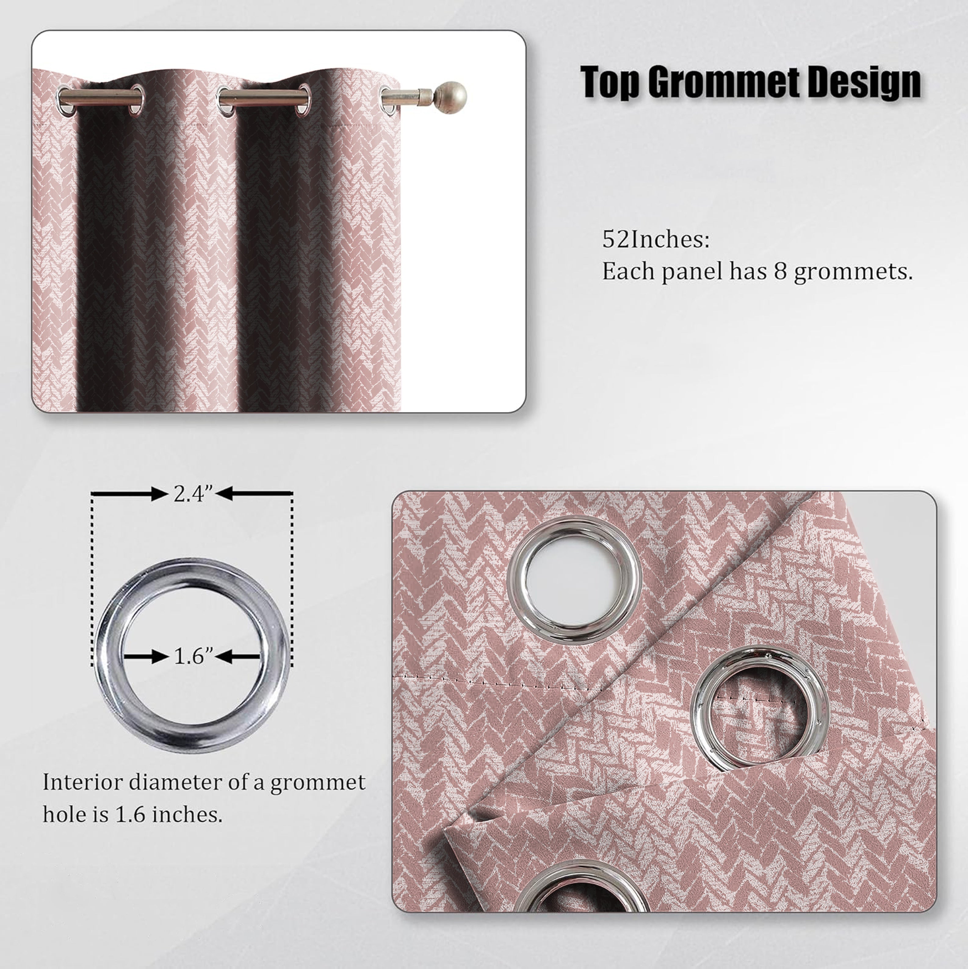 EDINA PINK PRINTED BLACKOUT CURTAIN