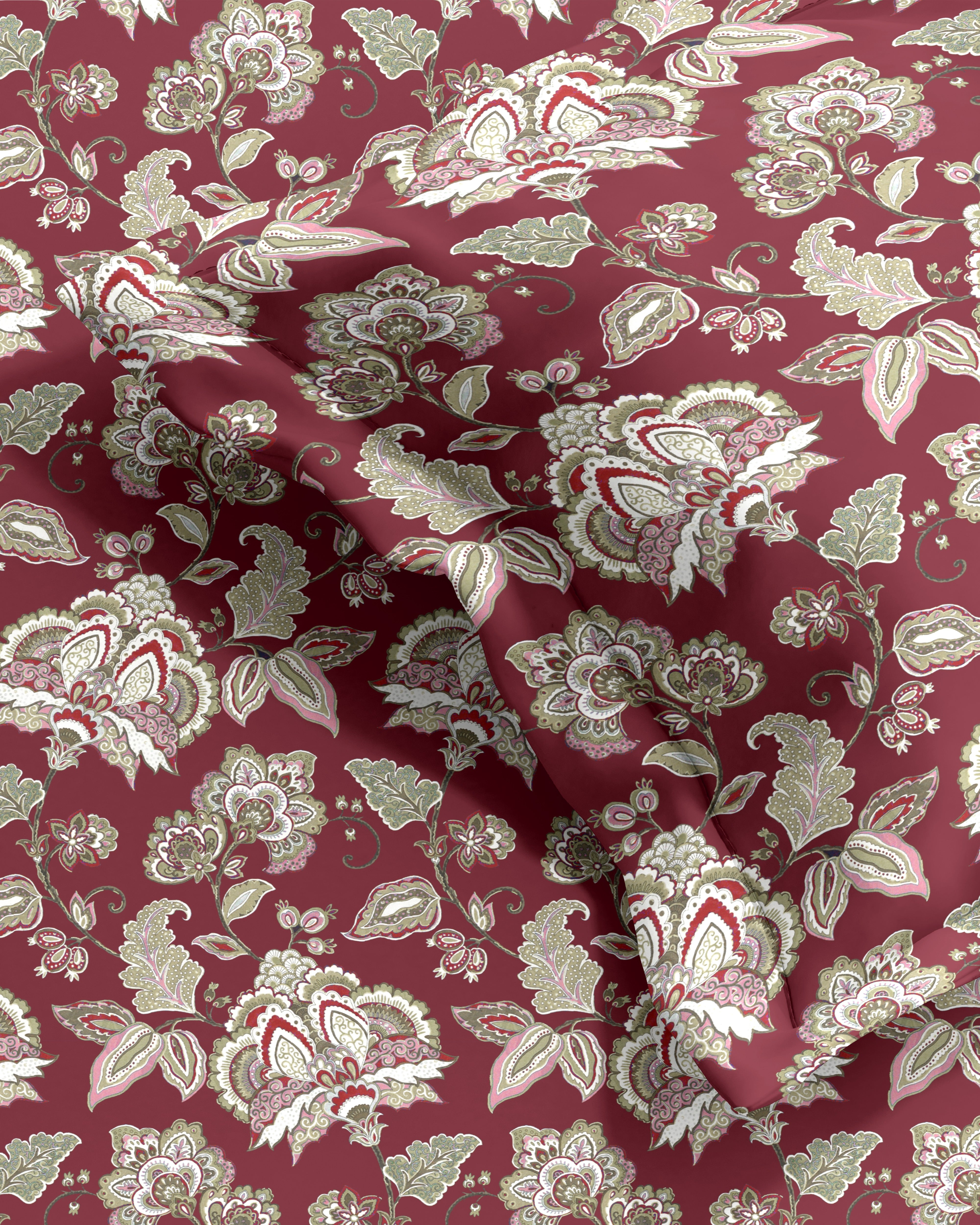 PARIS MAROON BEDSHEET WITH PILLOWCOVER