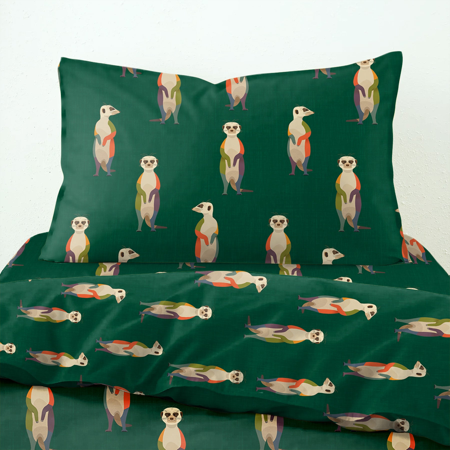 CASABLEU KIDS SELTOS EVERGREEN BEDCOVER FOR BED WITH PILLOW COVERS SIZE (60" X 90")