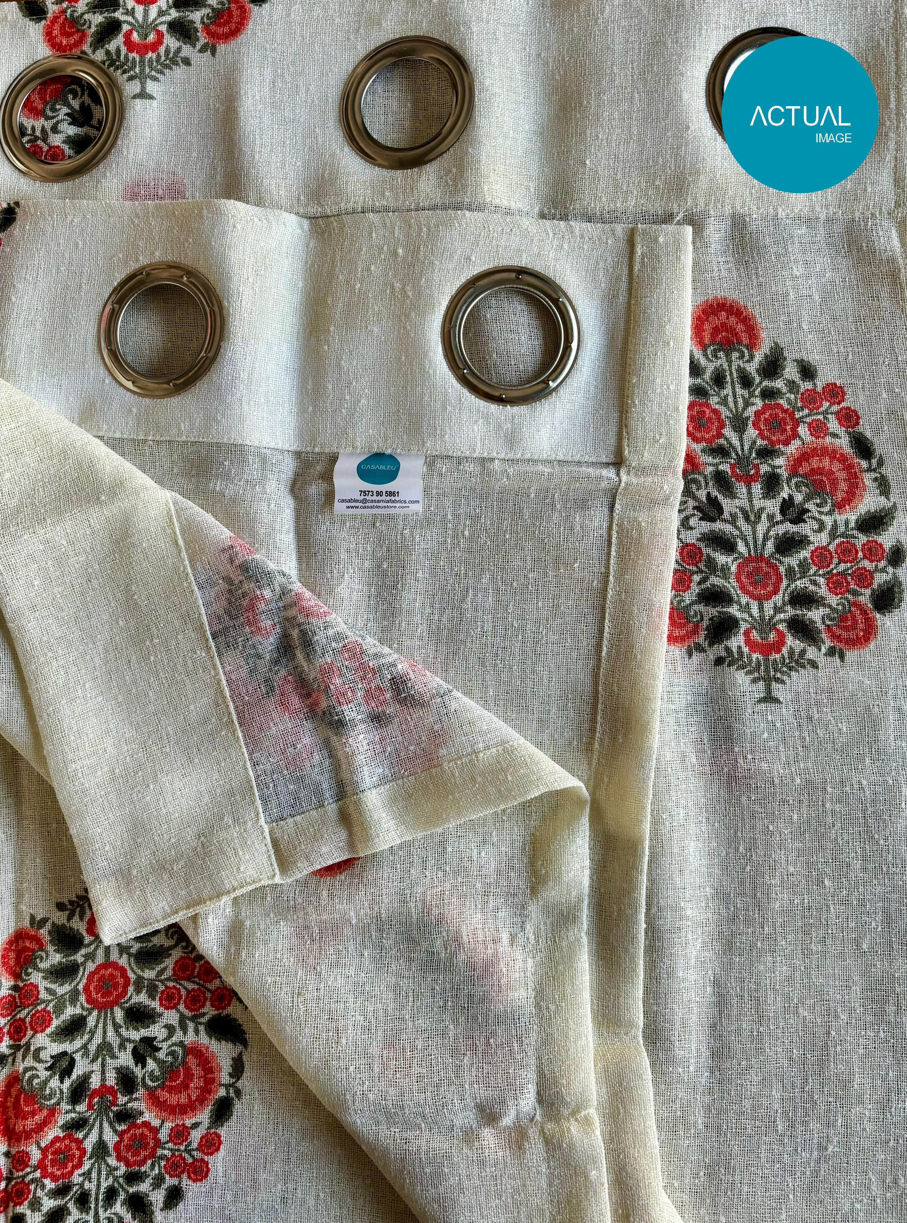 FALAKNUMA LINEN PRINTED SHEER CURTAIN