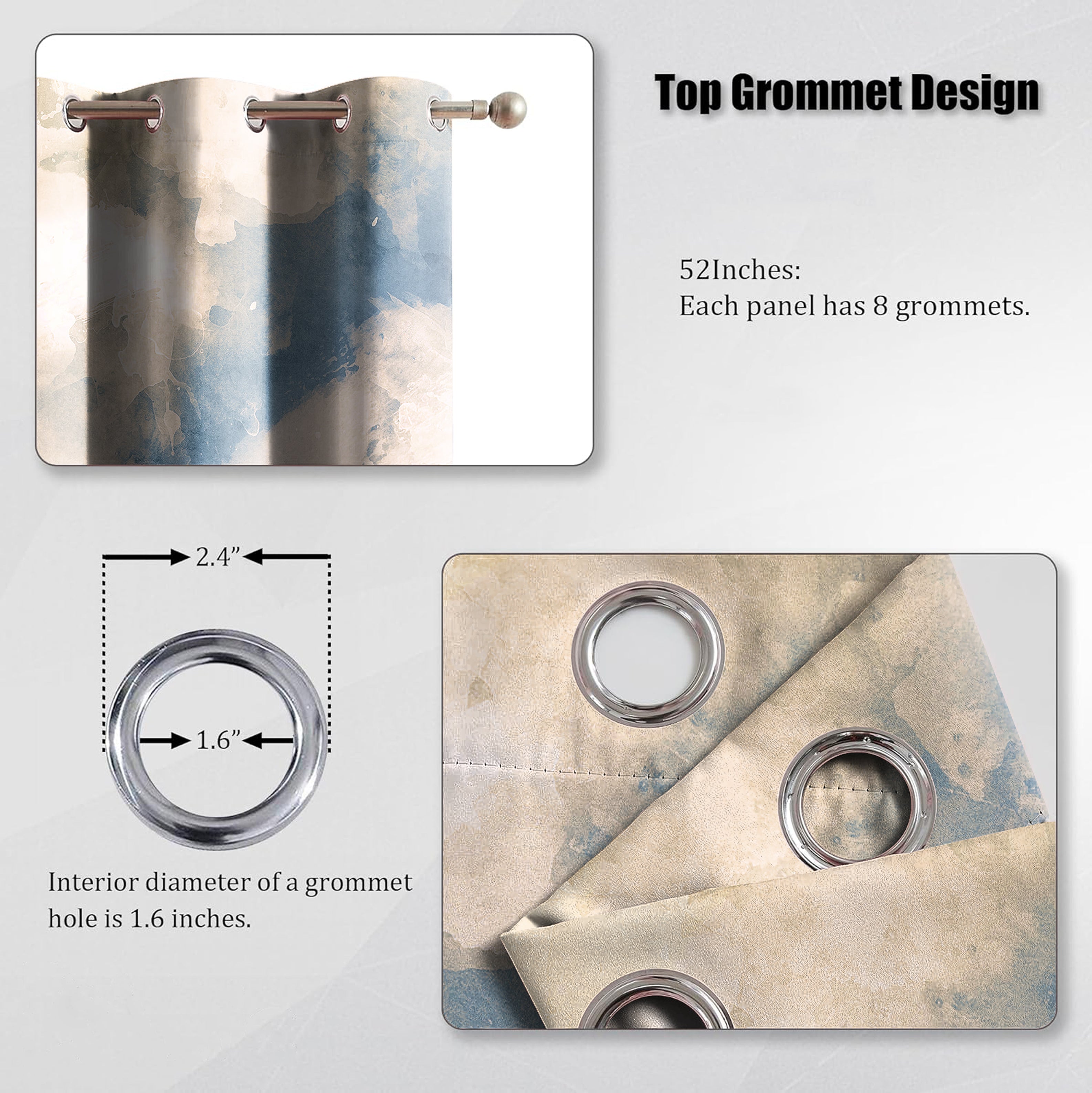 ASTRID BEIGE PRINTED BLACKOUT CURTAIN