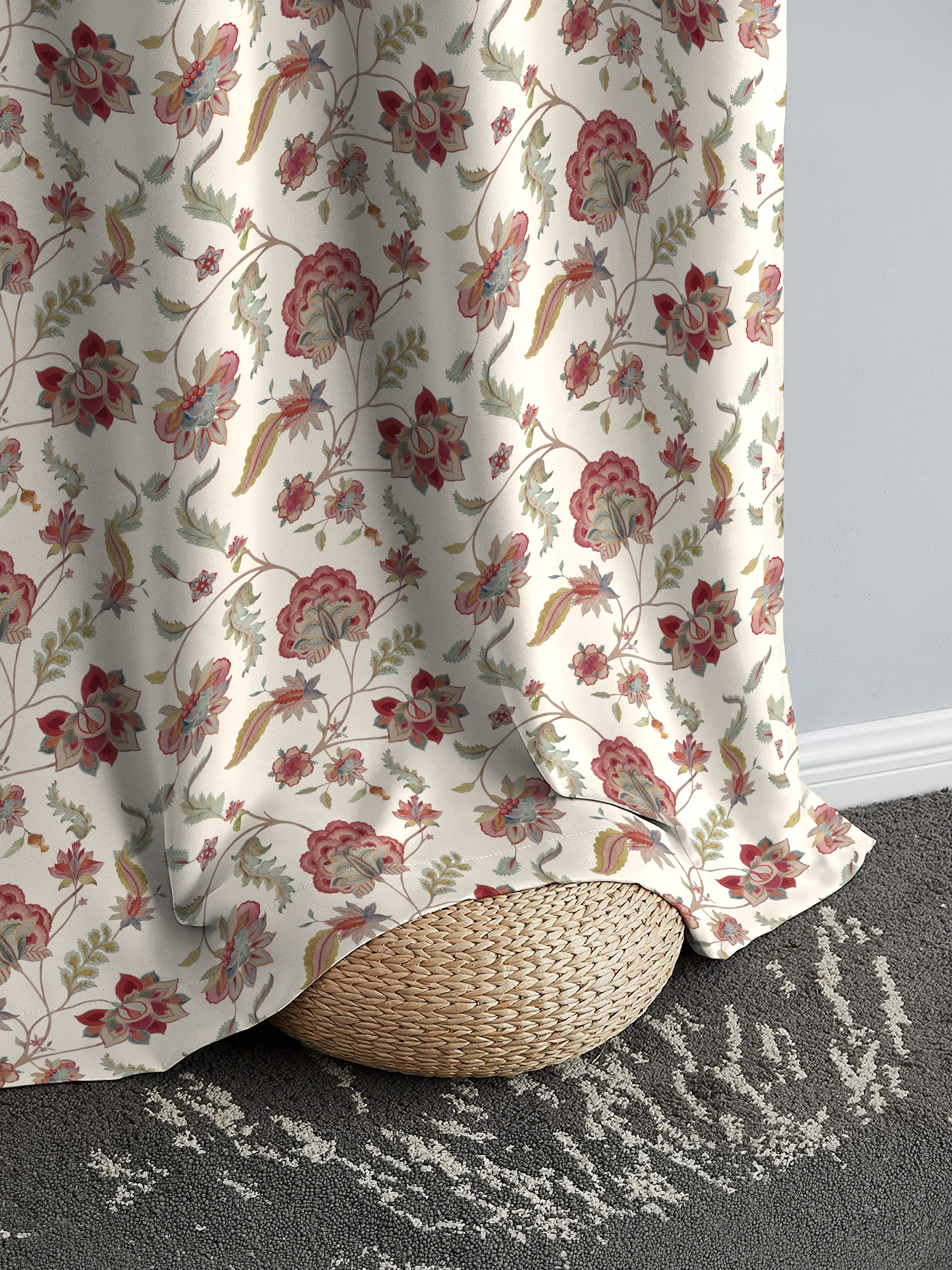 ASHFORD MATTY RED PRINTED ROOM DARKENER CURTAIN