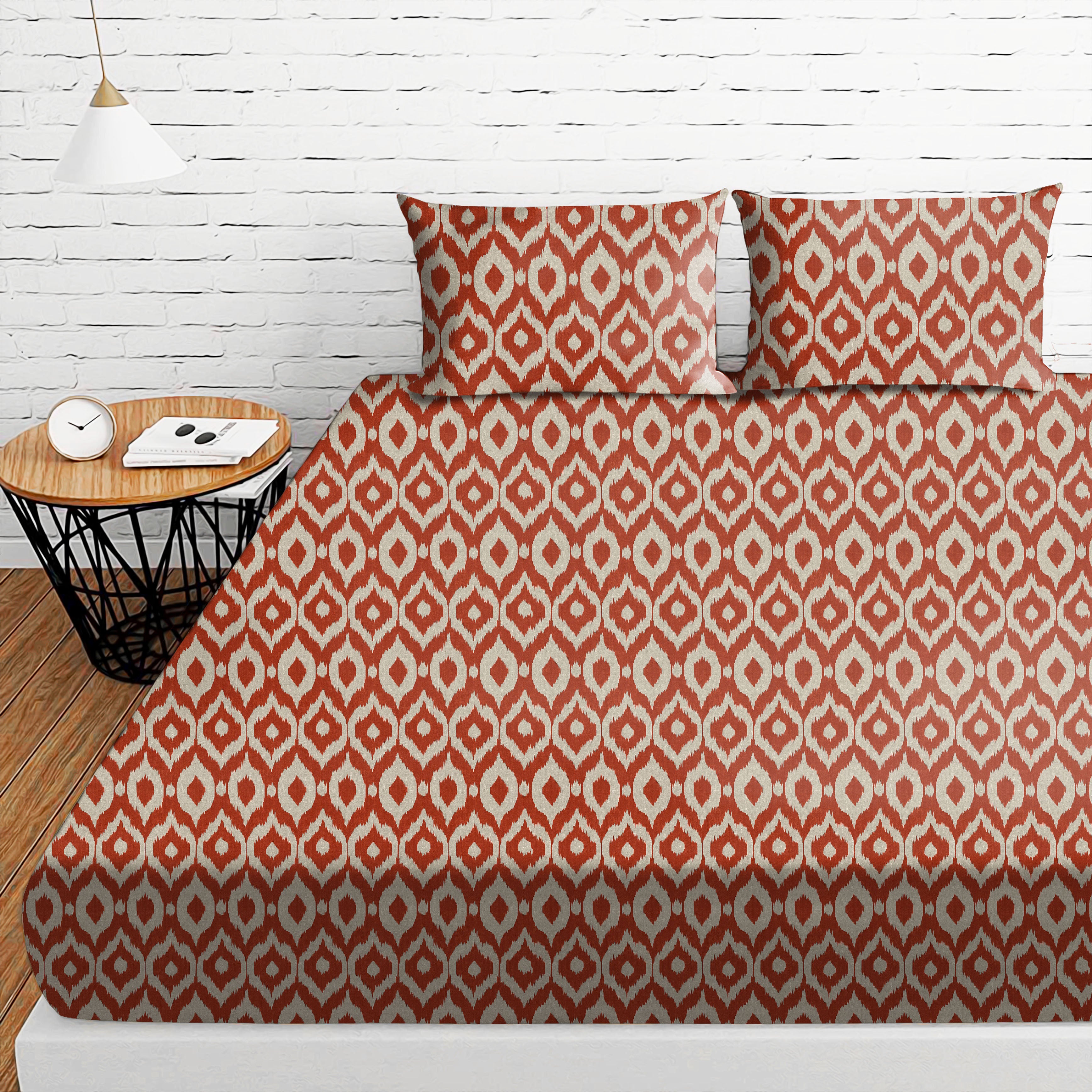 Bedcover Bistre Red for Double Bed with 2 Pillow Covers King Size (104" X 90")