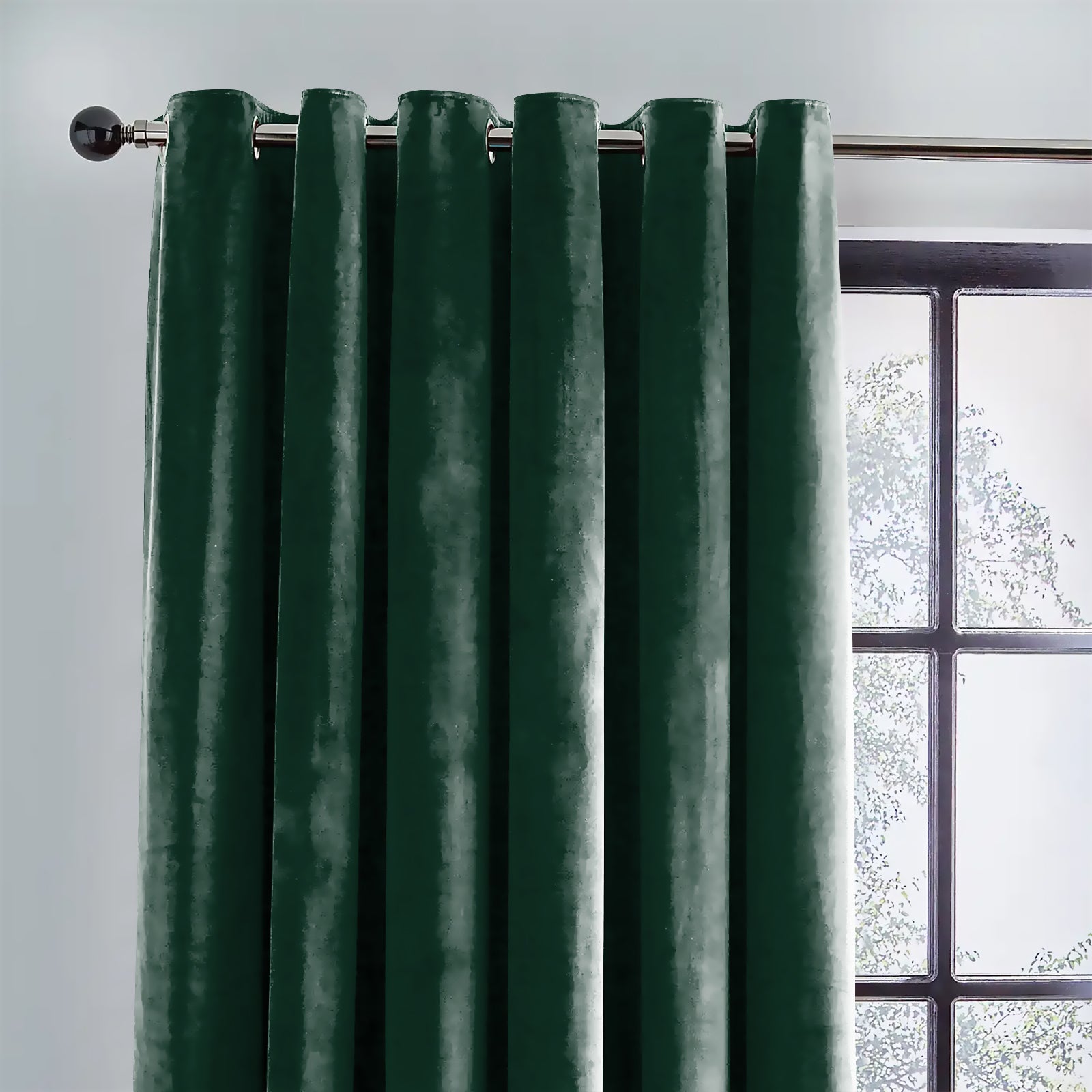 RAINBOW VELVET GREEN CURTAINS