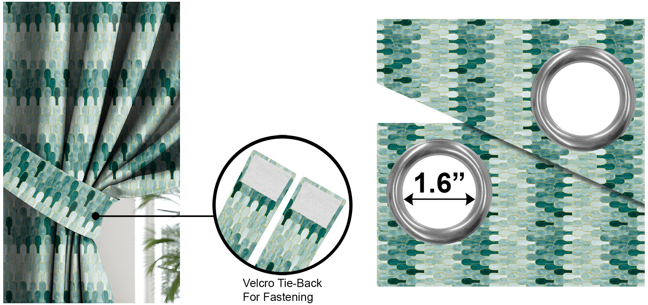 NICOBAR GREEN PRINTED BLACKOUT CURTAIN