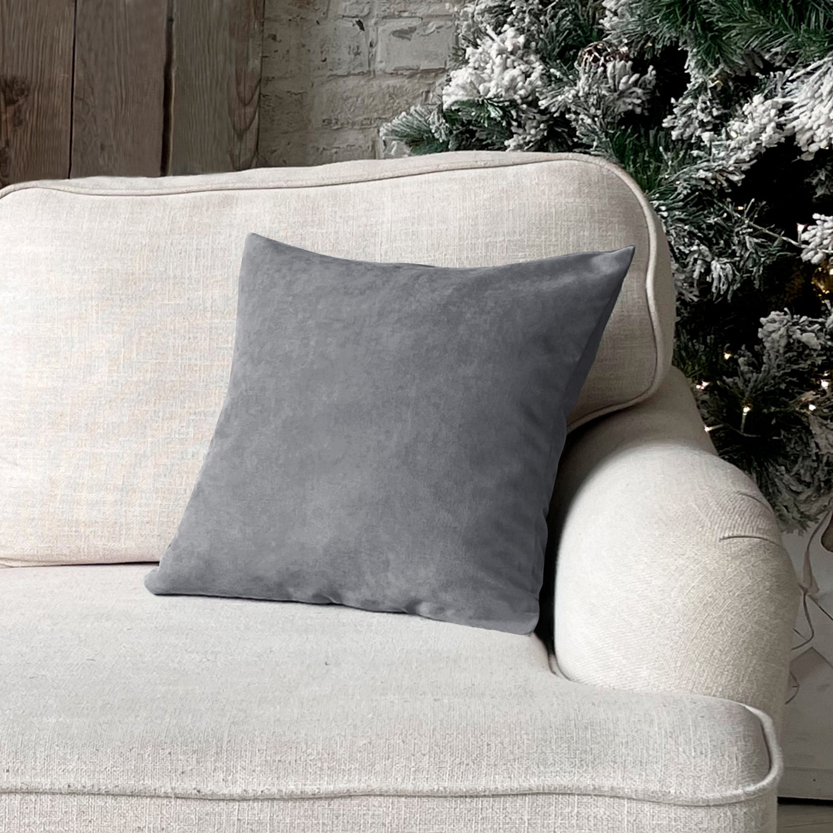 RAINBOW VELVET GREY-18 CUSHION COVER (Pack of 2)