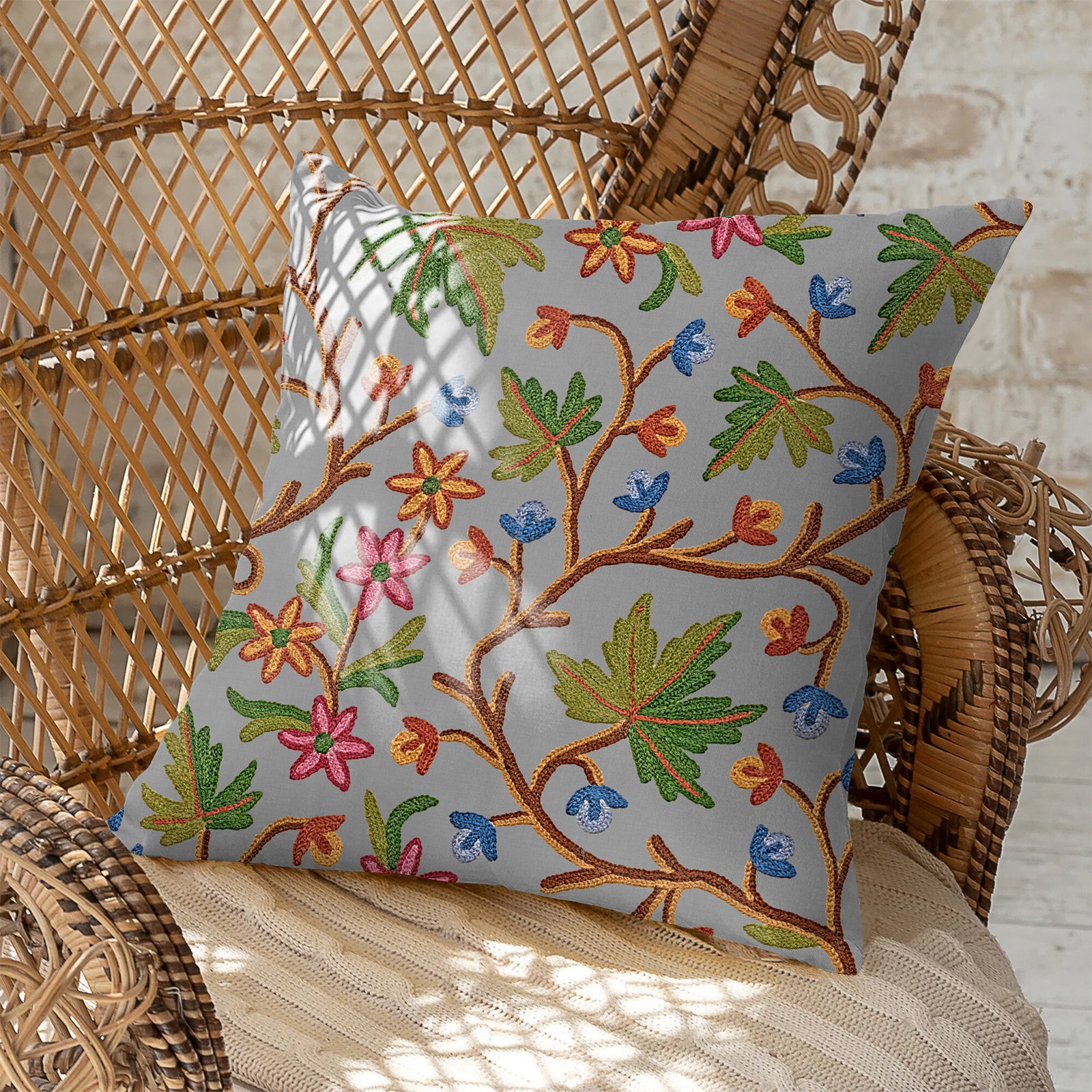 VAROSKI KASHMIRI GREY (16X16 INCH) DIGITAL PRINTED CUSHION COVER