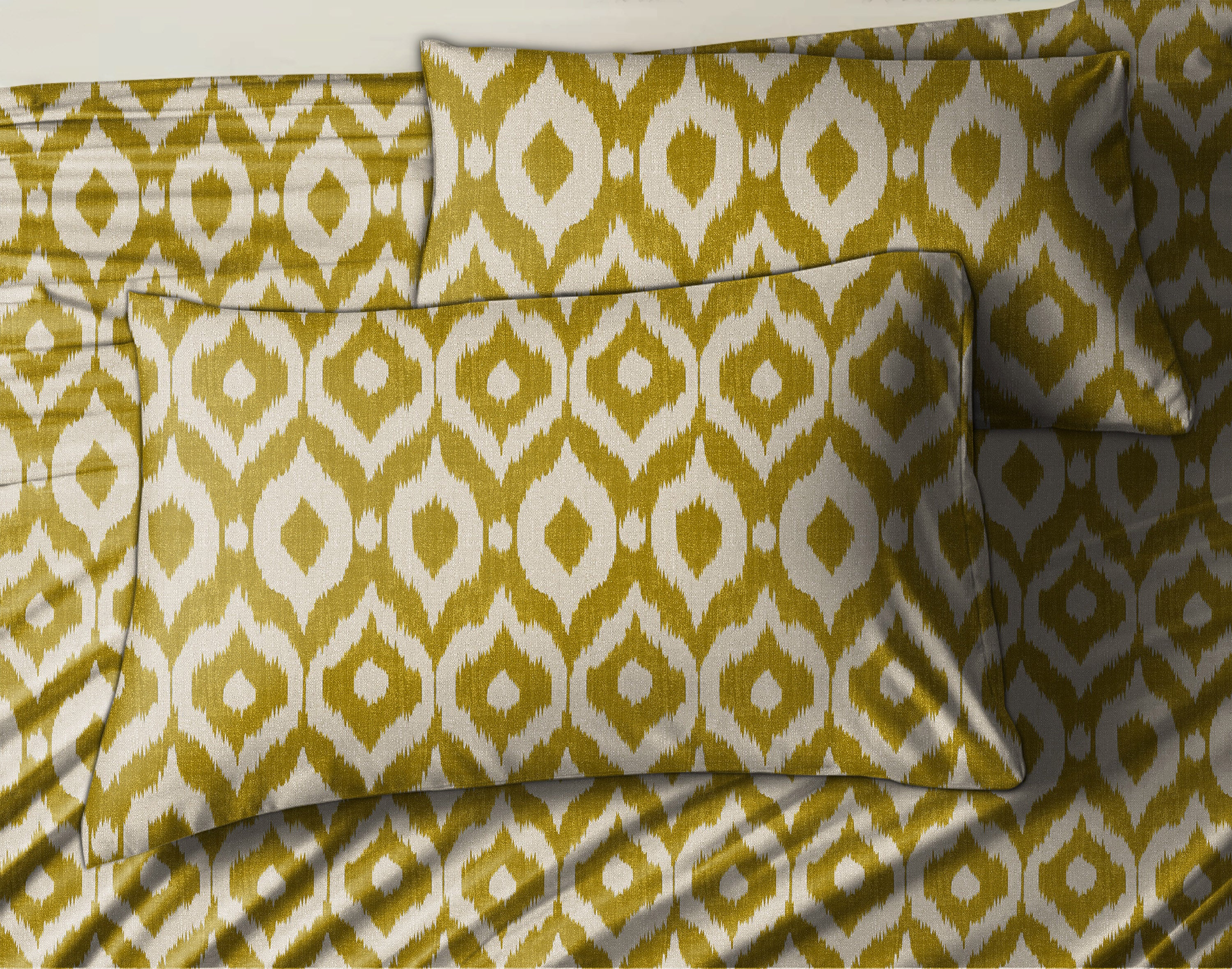 Bedcover Bistre Green for Double Bed with 2 Pillow Covers King Size (104" X 90")