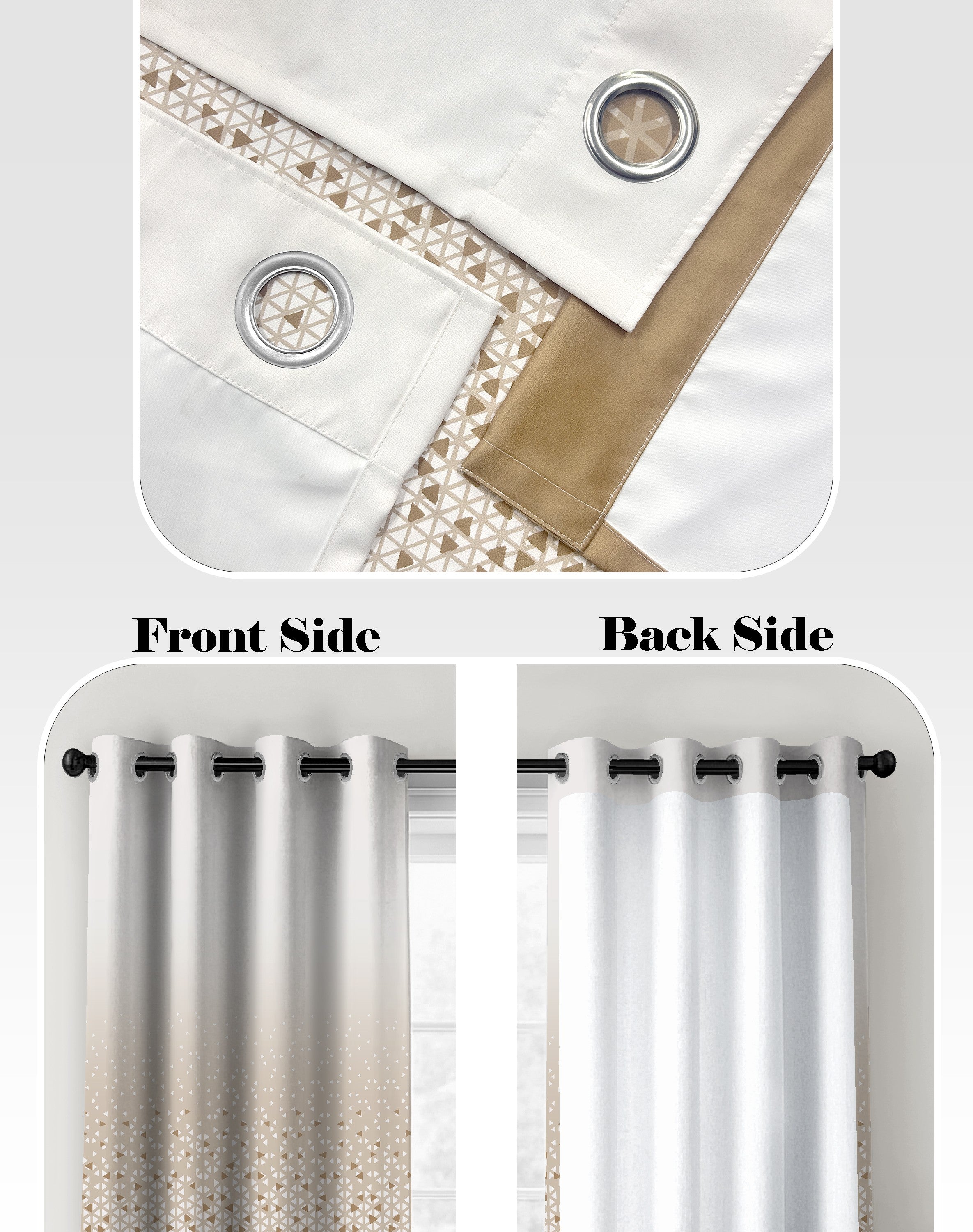NEXUS GOLDEN TAN PRINTED ROOM DARKENING CURTAIN
