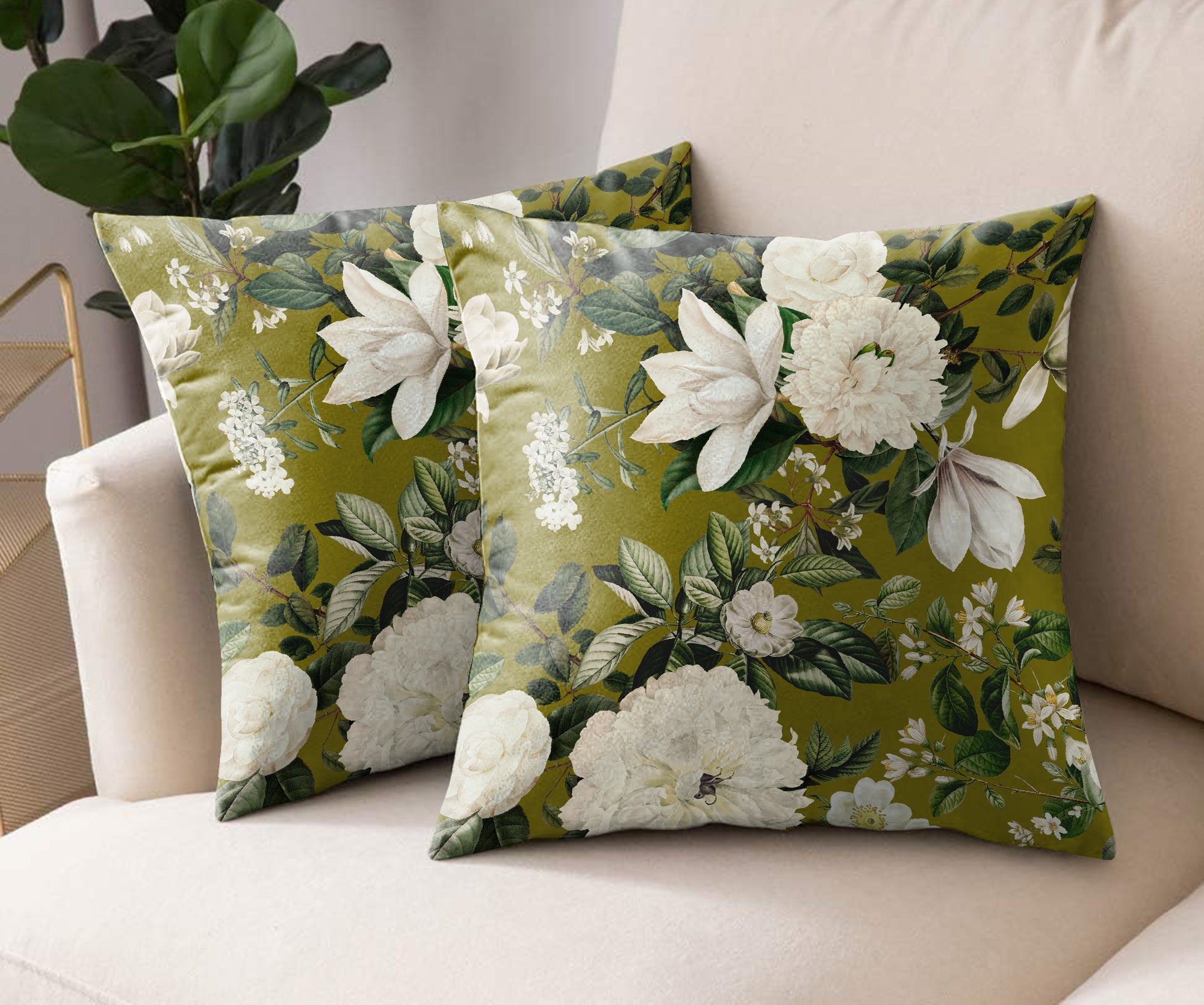 WENDY GREEN DIGITAL PRINTED CUSHION COVER (Pack of 2)