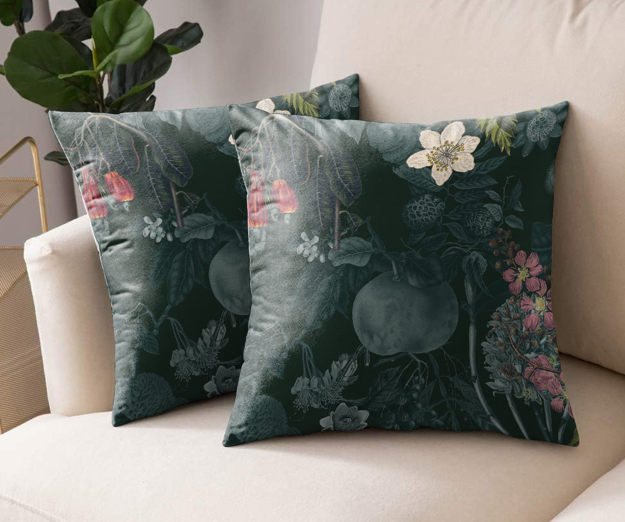 BRET GREEN DIGITAL PRINTED CUSHION COVER (Pack of 2)