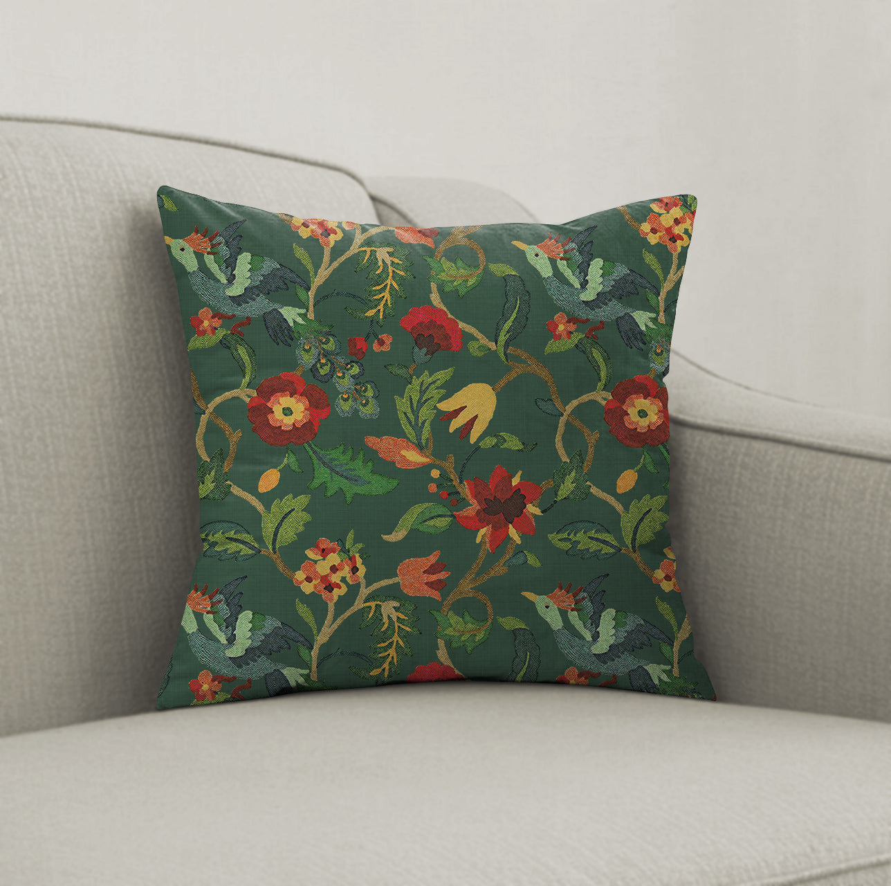 CABAL GREEN DIGITAL PRINTED CUSHION COVER (Pack of 2)
