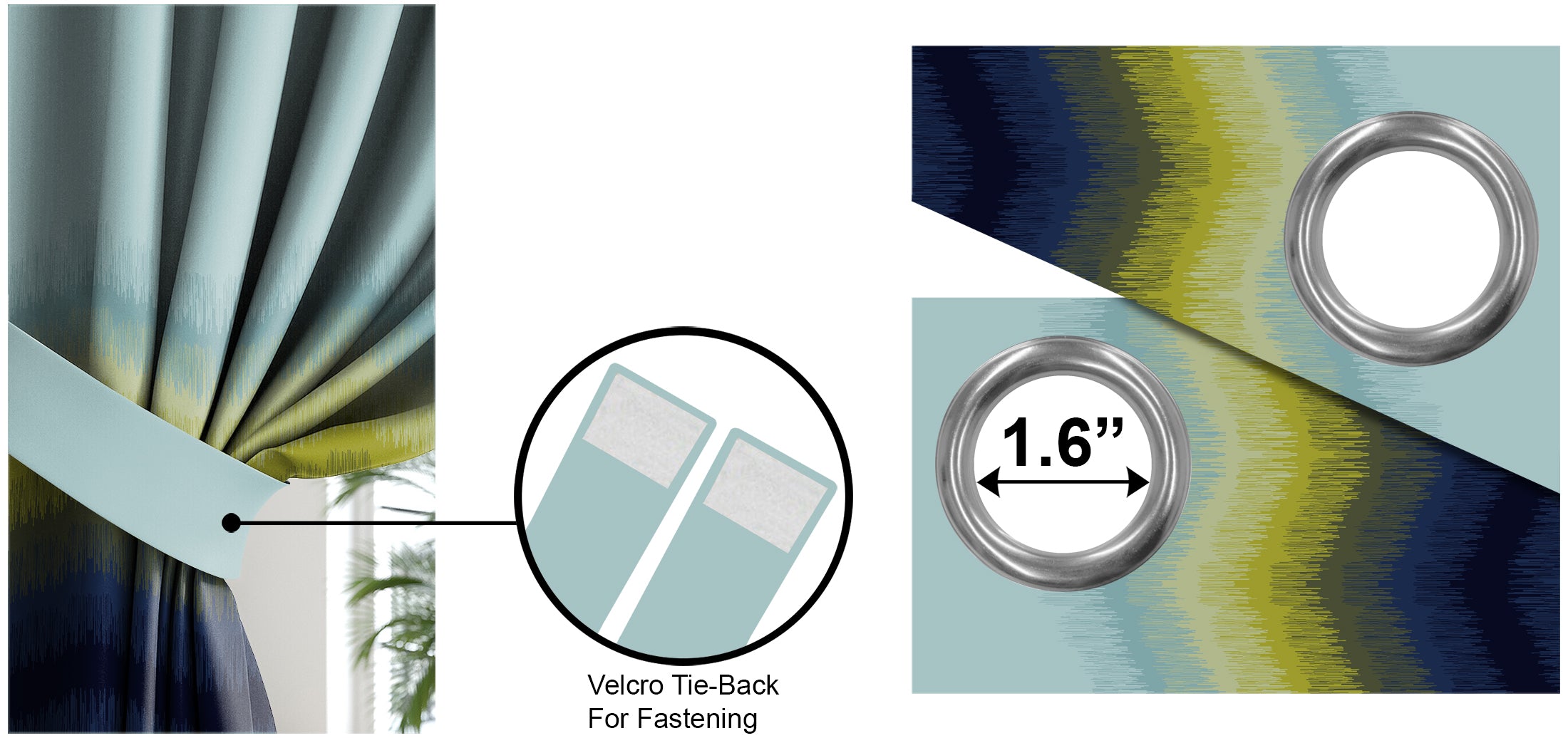 KUDO GREEN PRINTED BLACKOUT CURTAIN