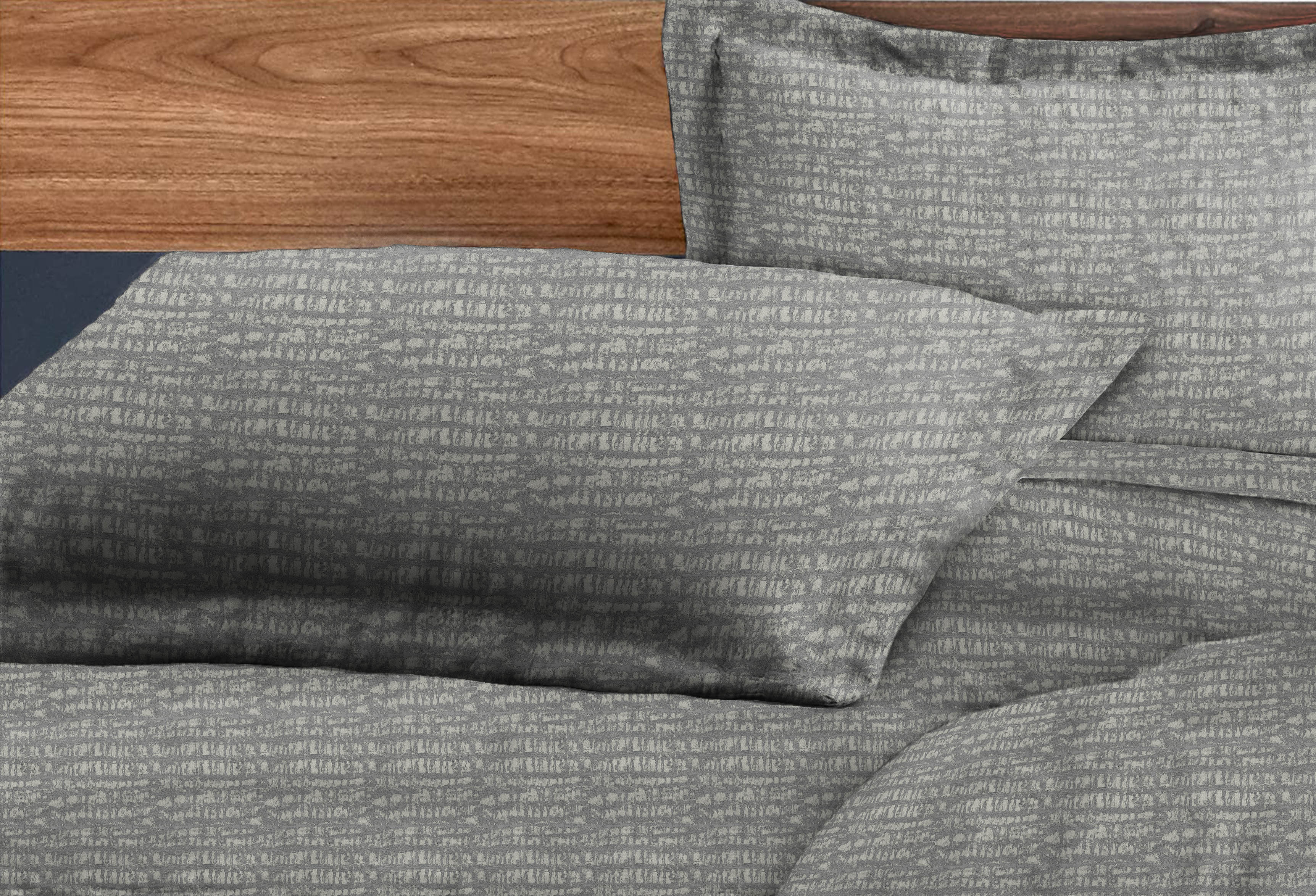 Valencia Grey Bedcover for Double Bed with 2 Pillow Covers King Size (104" X 90")