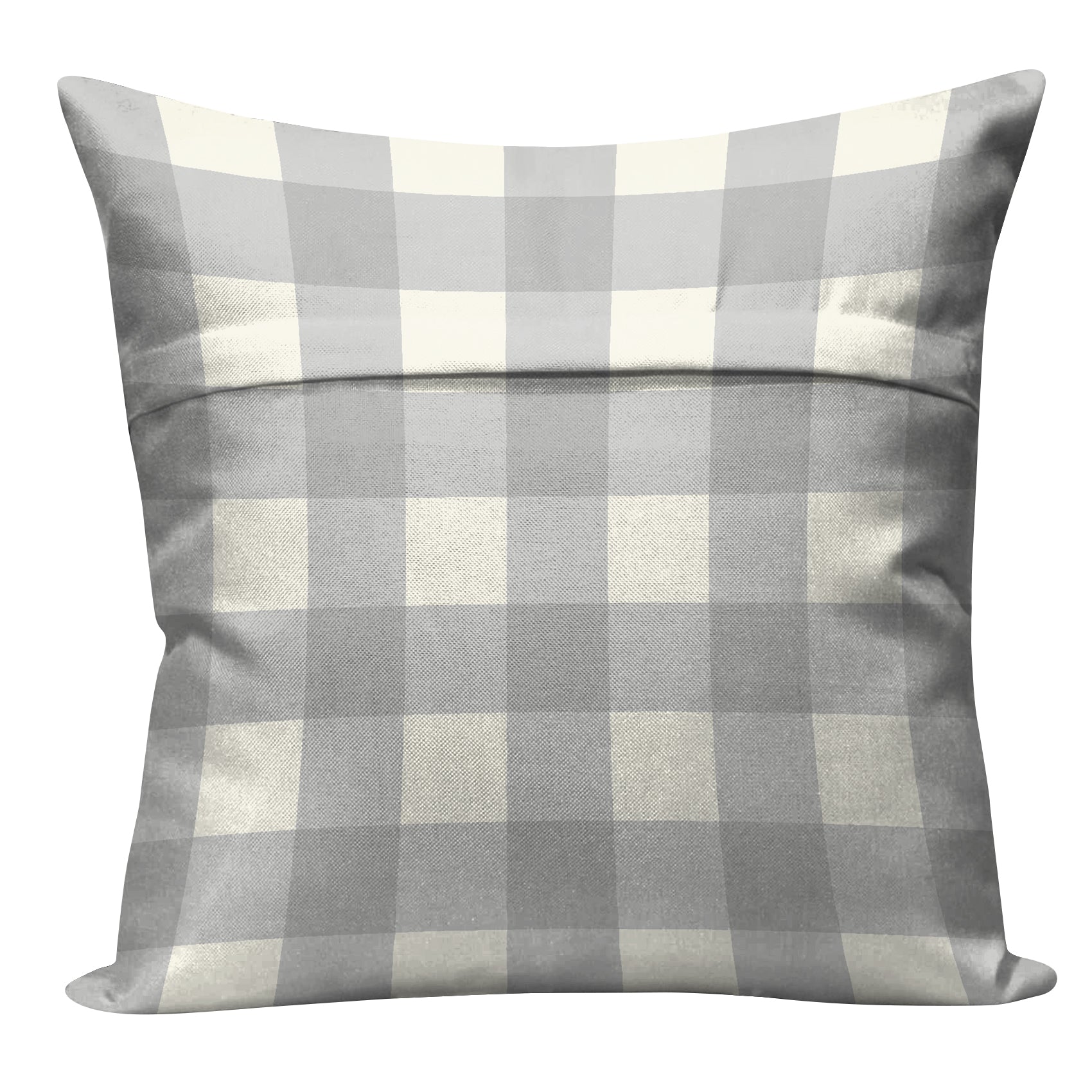 SPRING GALLERY BIG CHECK GREY DIGITAL PRINTED CUSHION COVER (Pack of 2)