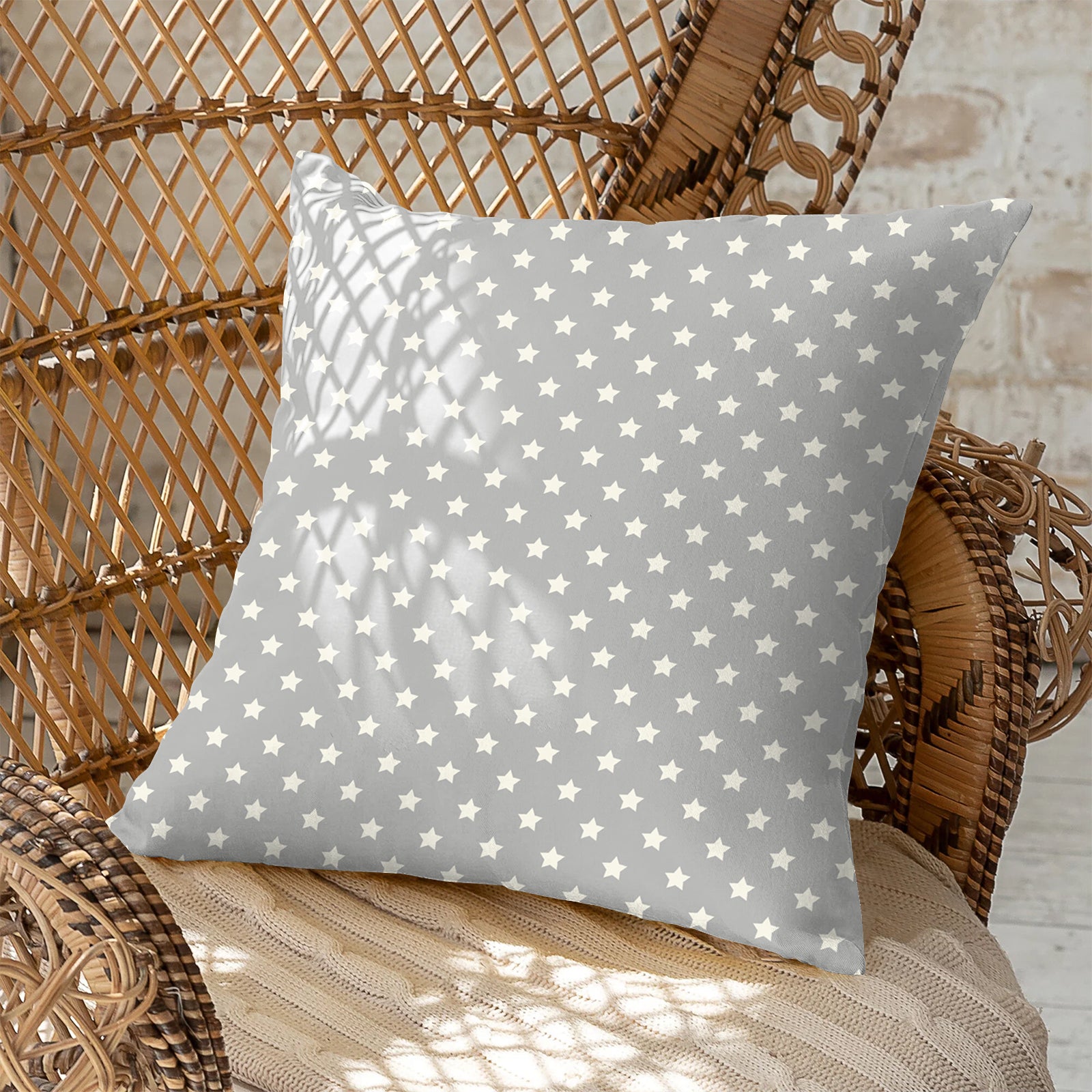 SPRING GALLERY STAR GREY DIGITAL PRINTED CUSHION COVER (Pack of 2)