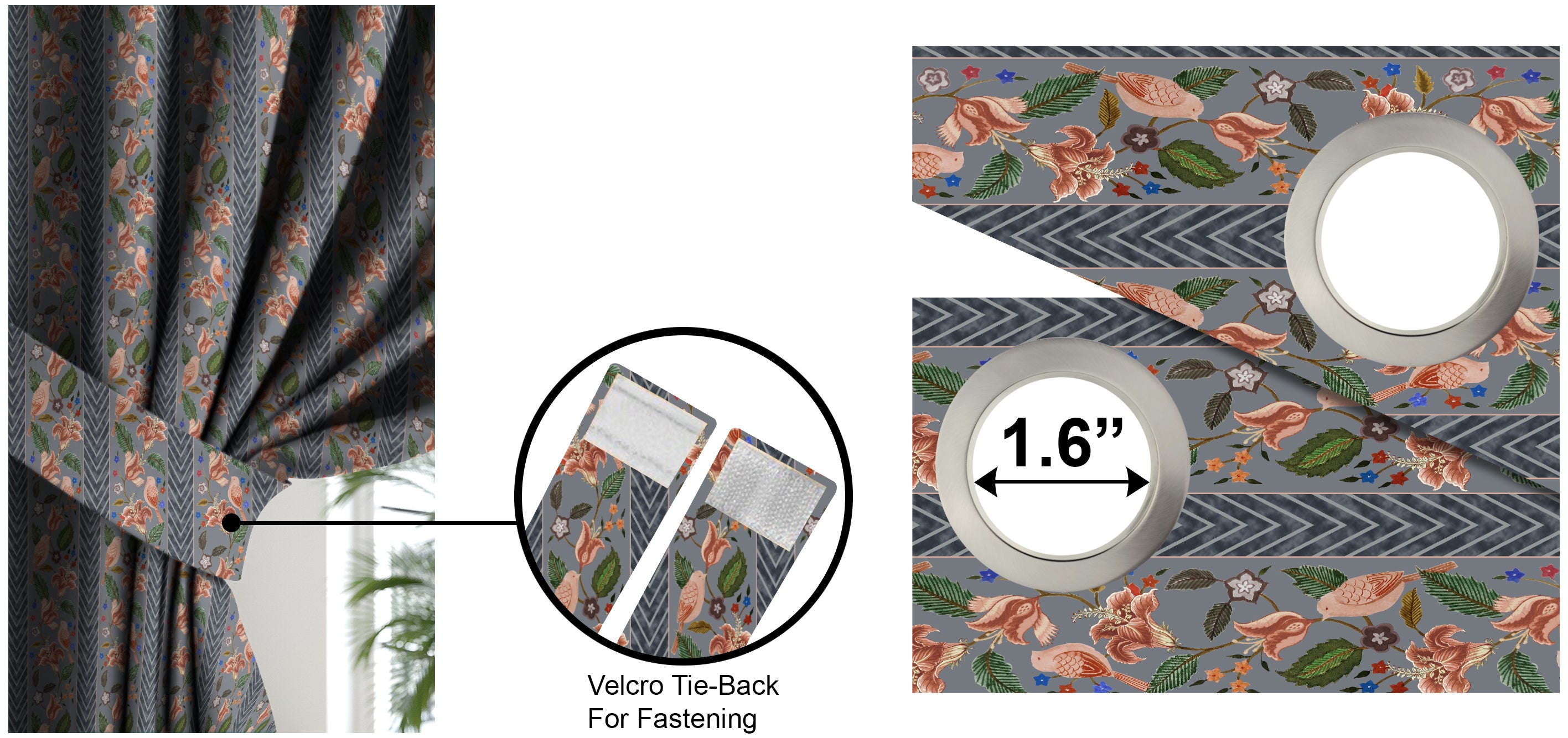 KASBAH GREY BLACKOUT CURTAINS