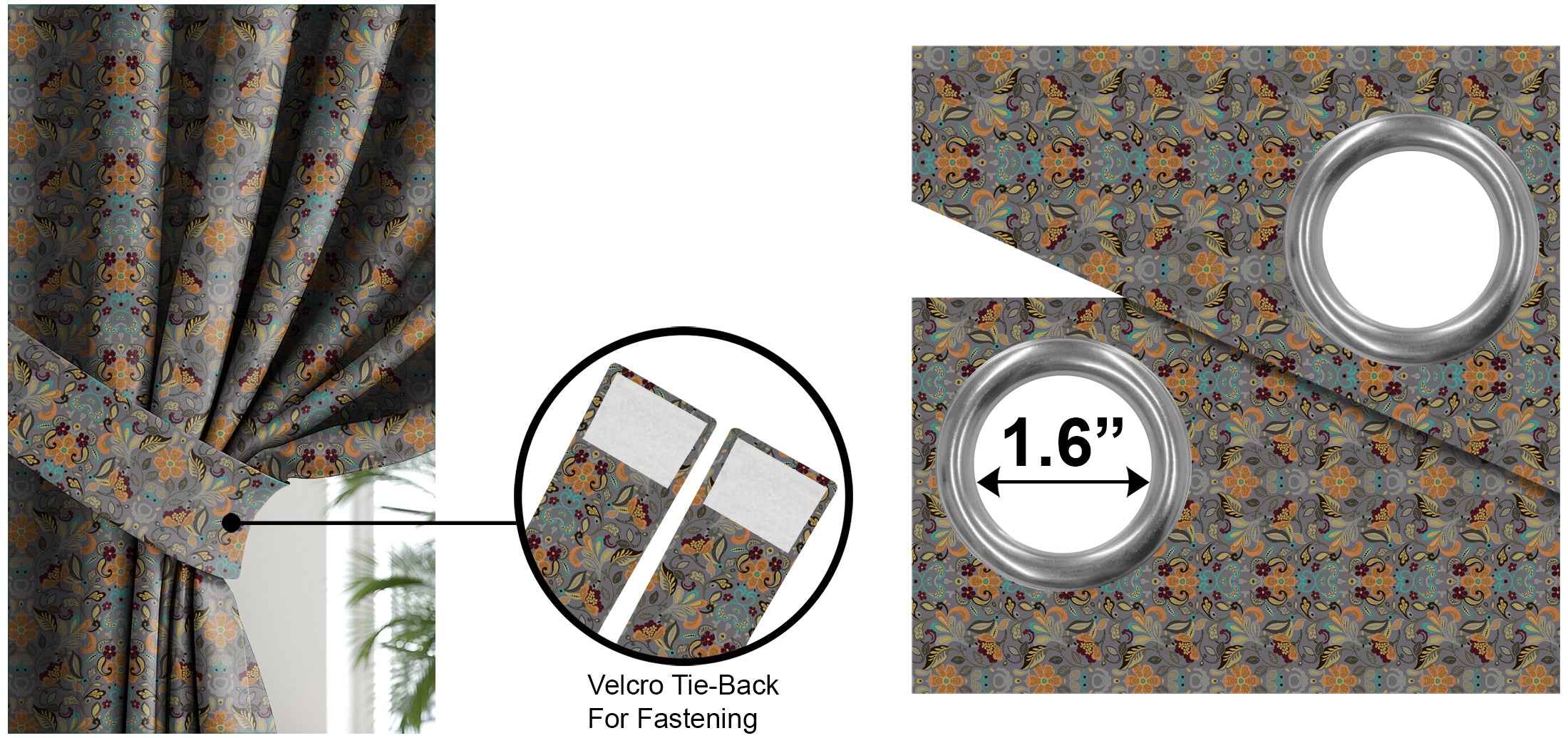 BAKER GREYISH PURPLE PRINTED BLACKOUT CURTAIN
