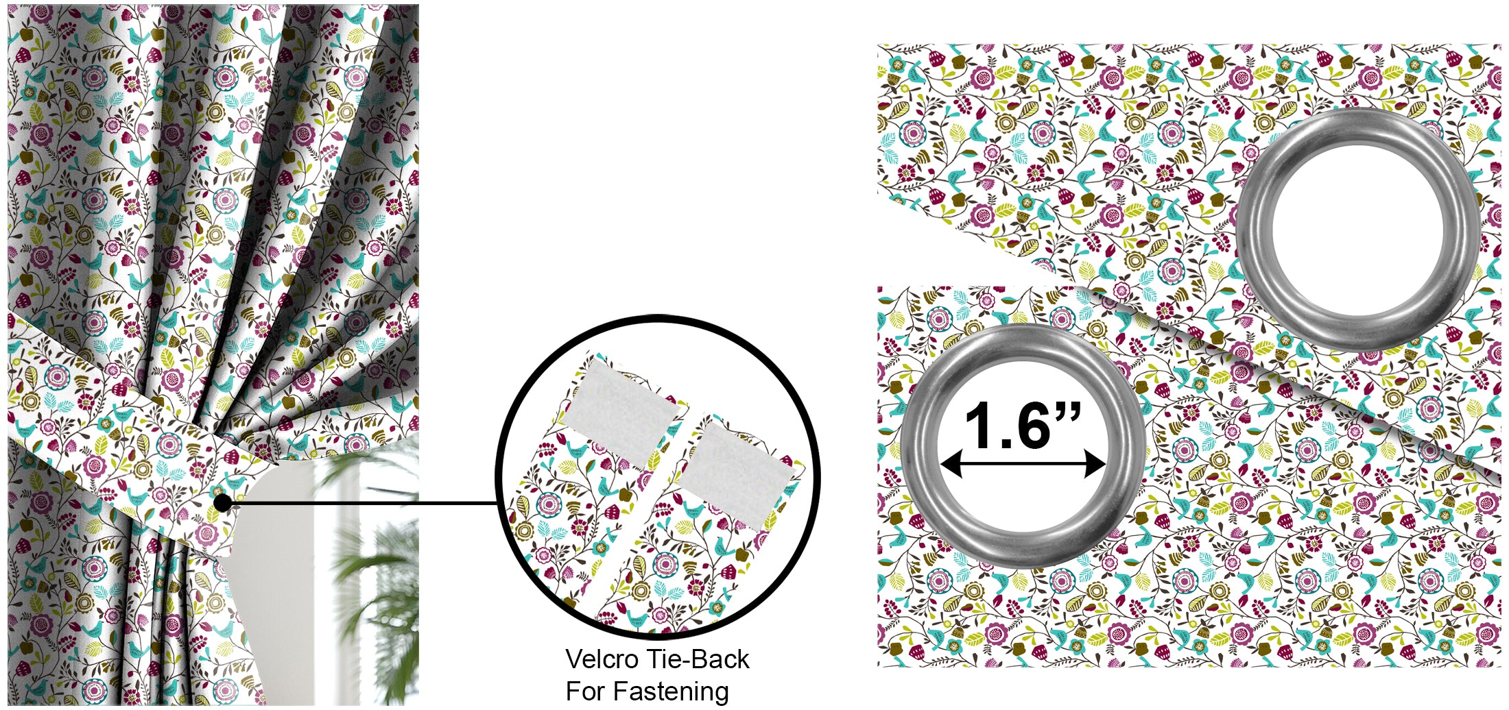 DAWN HEATHER CURTAIN BLACKOUT PRINTED