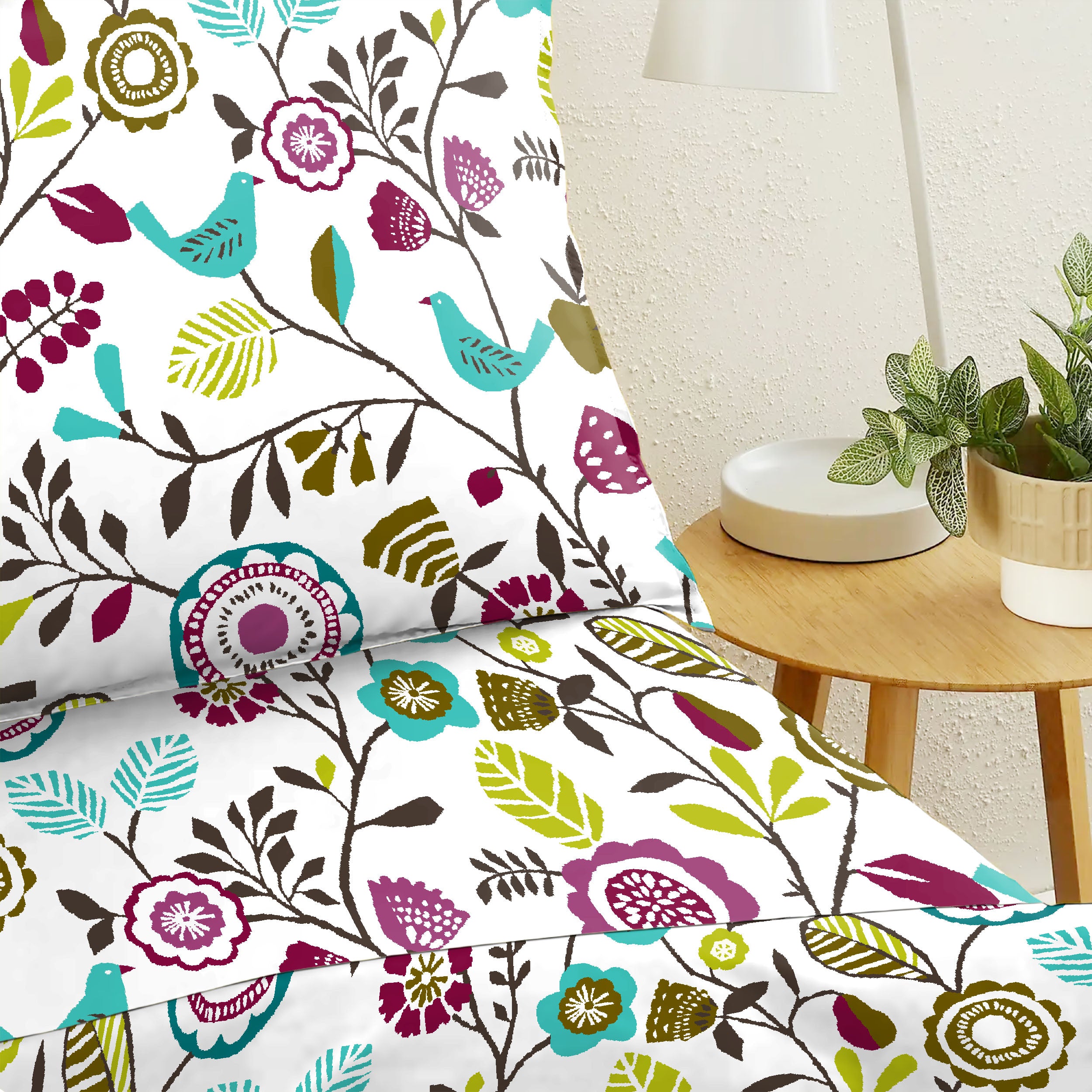 DAWN HEATHER BEDSHEET FOR DOUBLE BED WITH 2 PILLOWCOVERS KING SIZE (104" X 90")