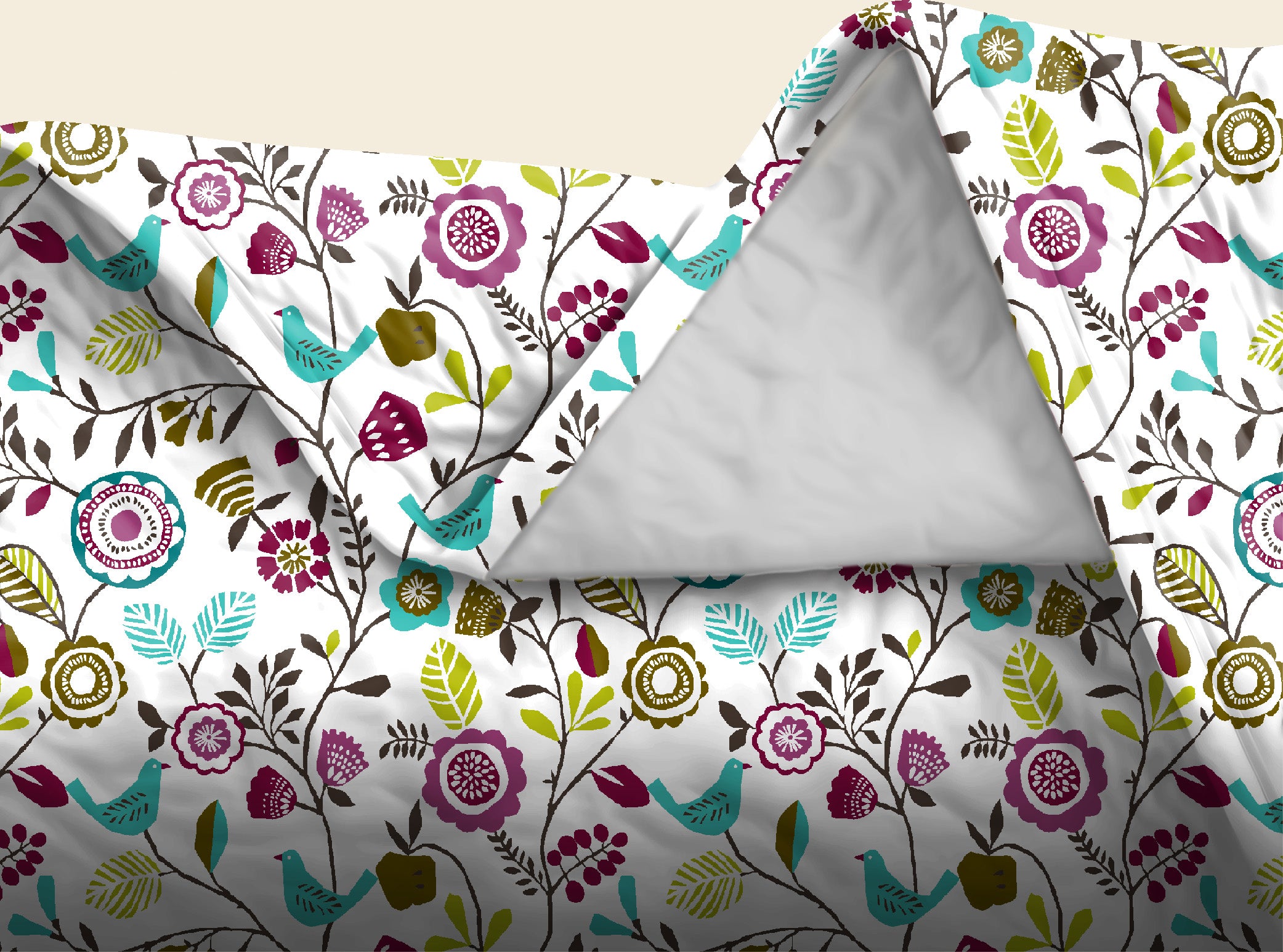 DAWN HEATHER BEDSHEET FOR DOUBLE BED WITH 2 PILLOWCOVERS KING SIZE (104" X 90")