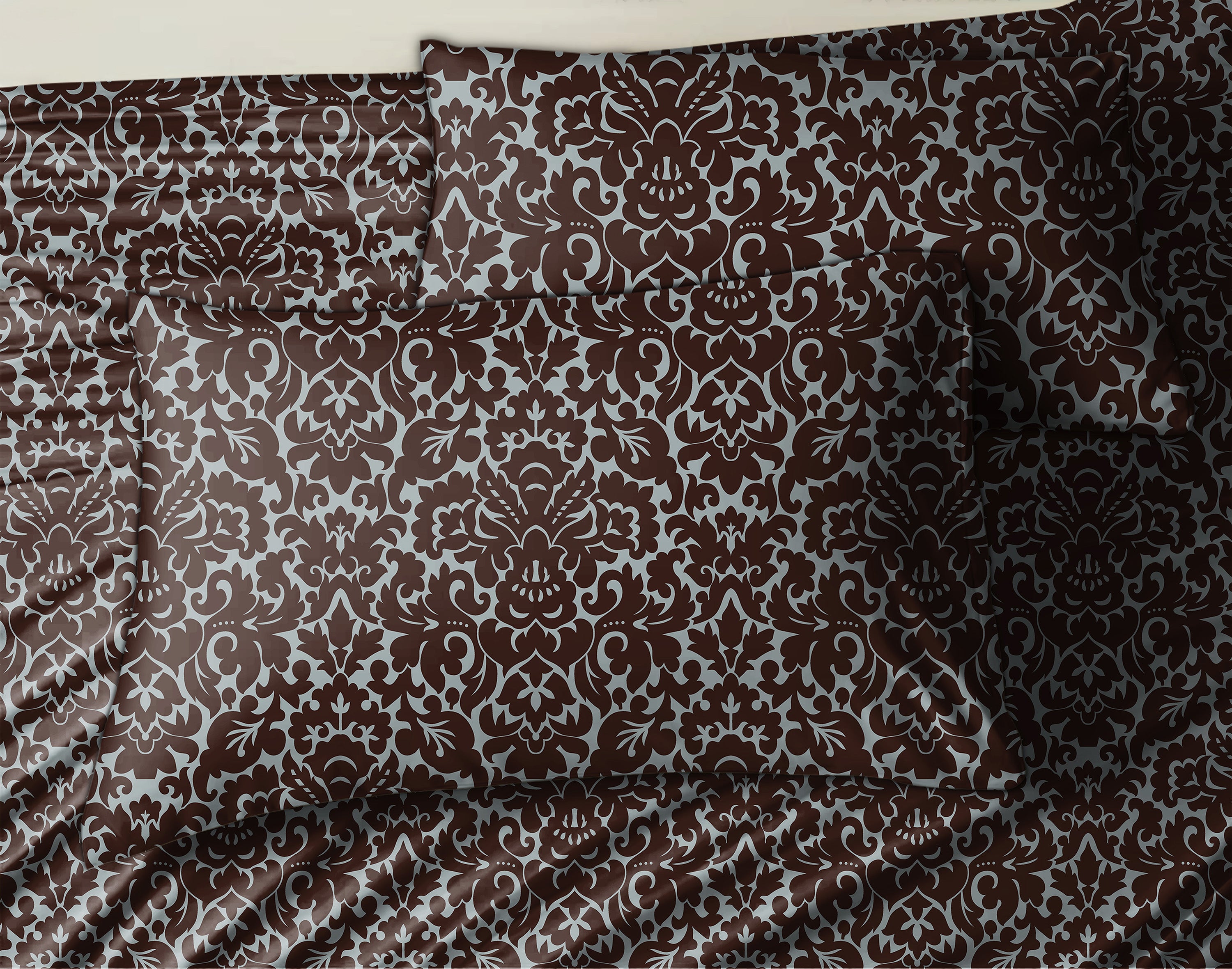 Casableu Microfiber Sydney Hickory Brown Bedcover for Double Bed with 2 Pillow Covers King Size (104" X 90")
