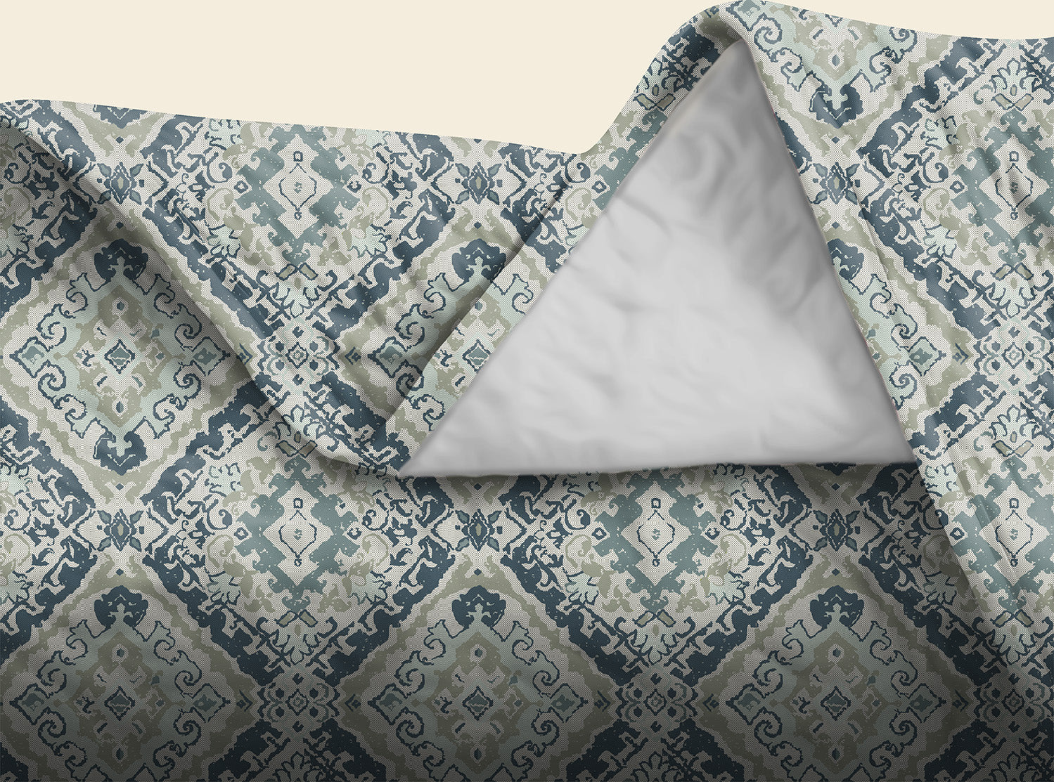 MOROCCO INDIGO BEDSHEET FOR DOUBLE BED WITH 2 PILLOWCOVERS SIZE (104" X 90")