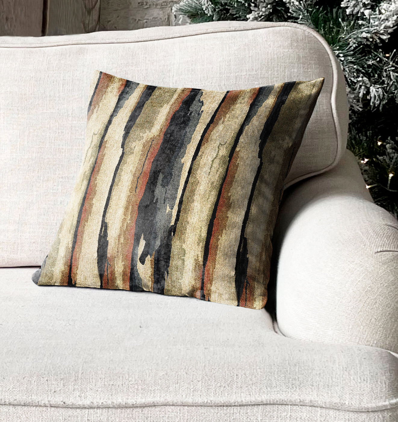 SPIKE L-BROWN DIGITAL PRINTED CUSHION COVER (Pack of 2)