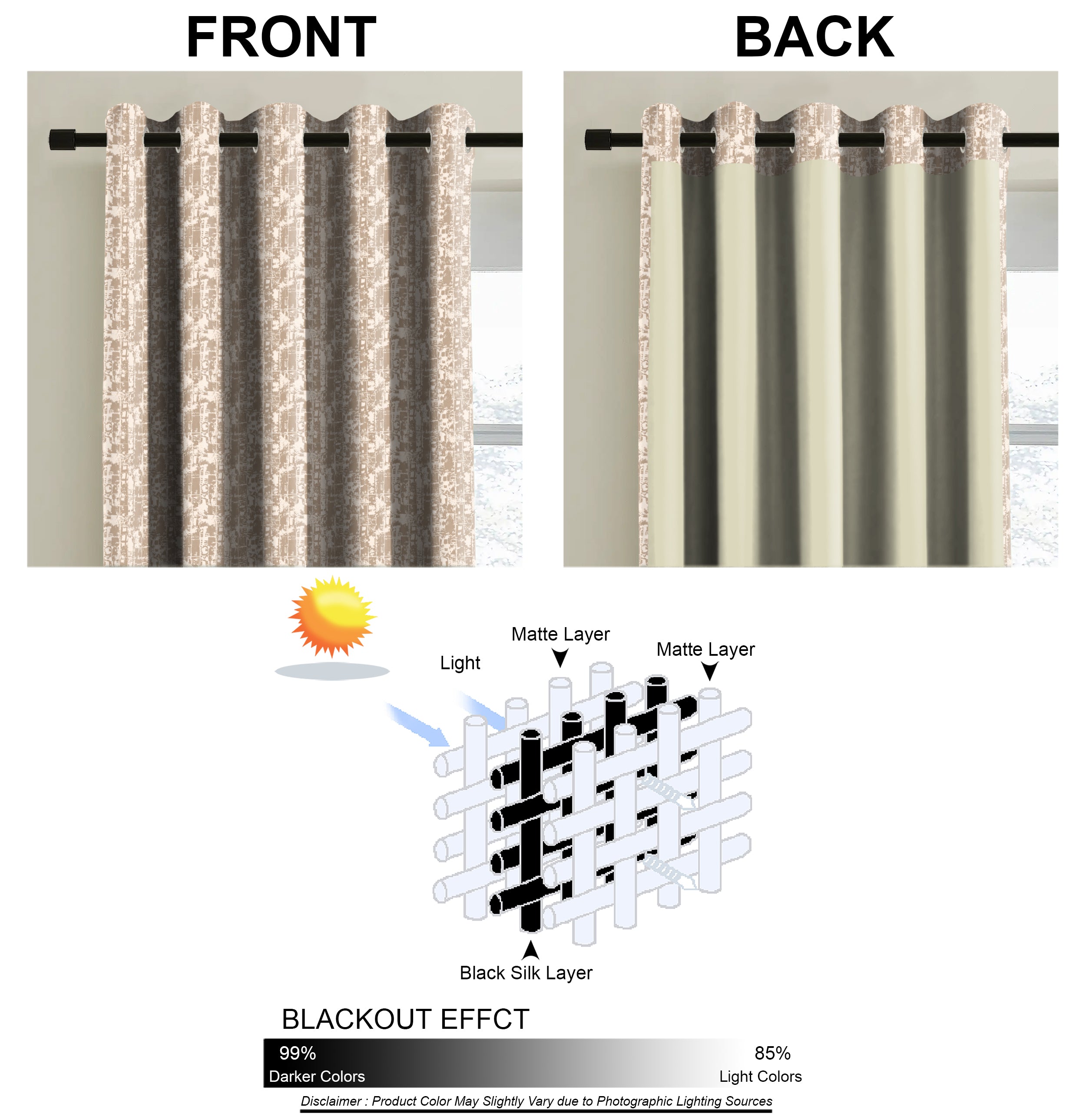 LEO L-BROWN BLACKOUT CURTAIN