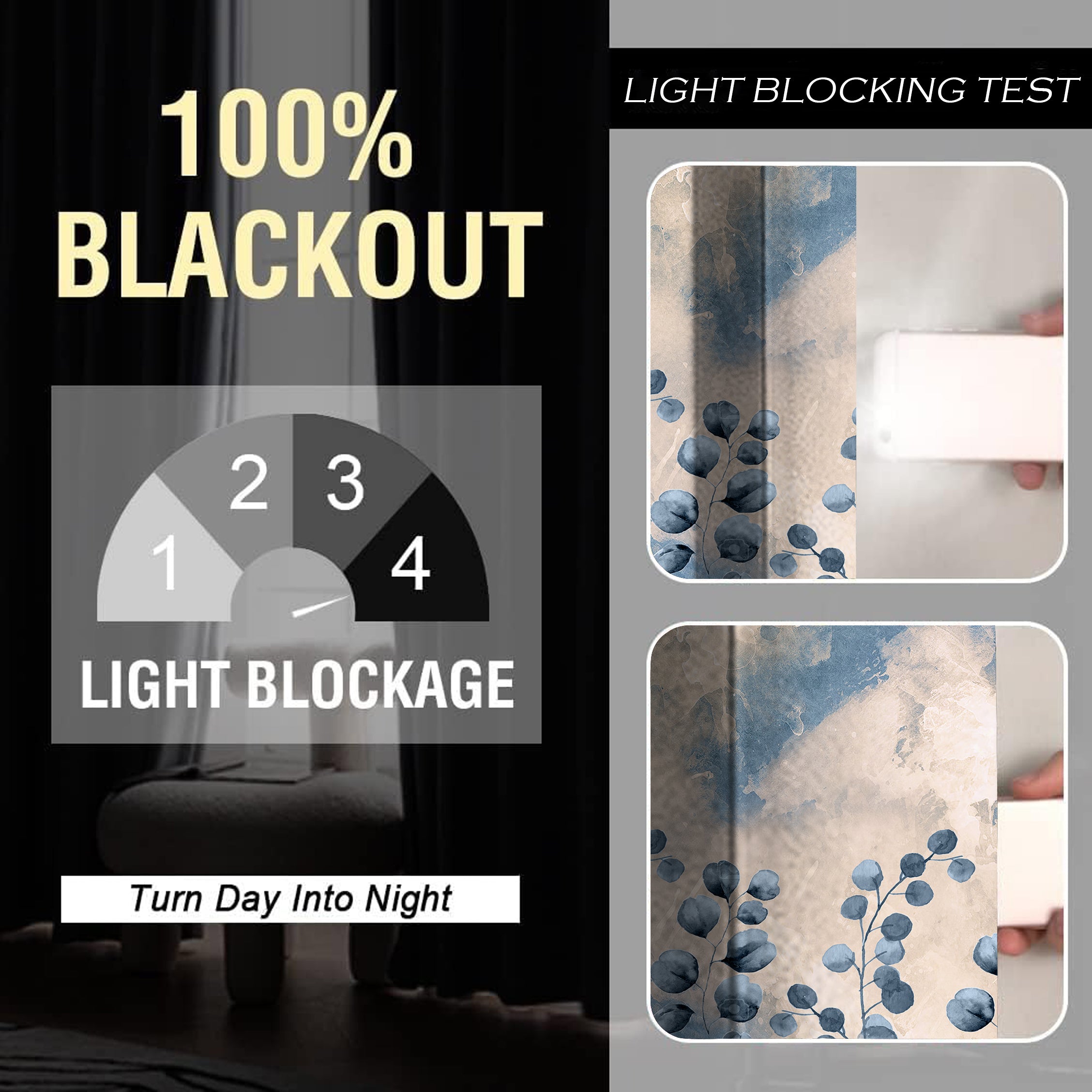 ASTRID BEIGE PRINTED BLACKOUT CURTAIN