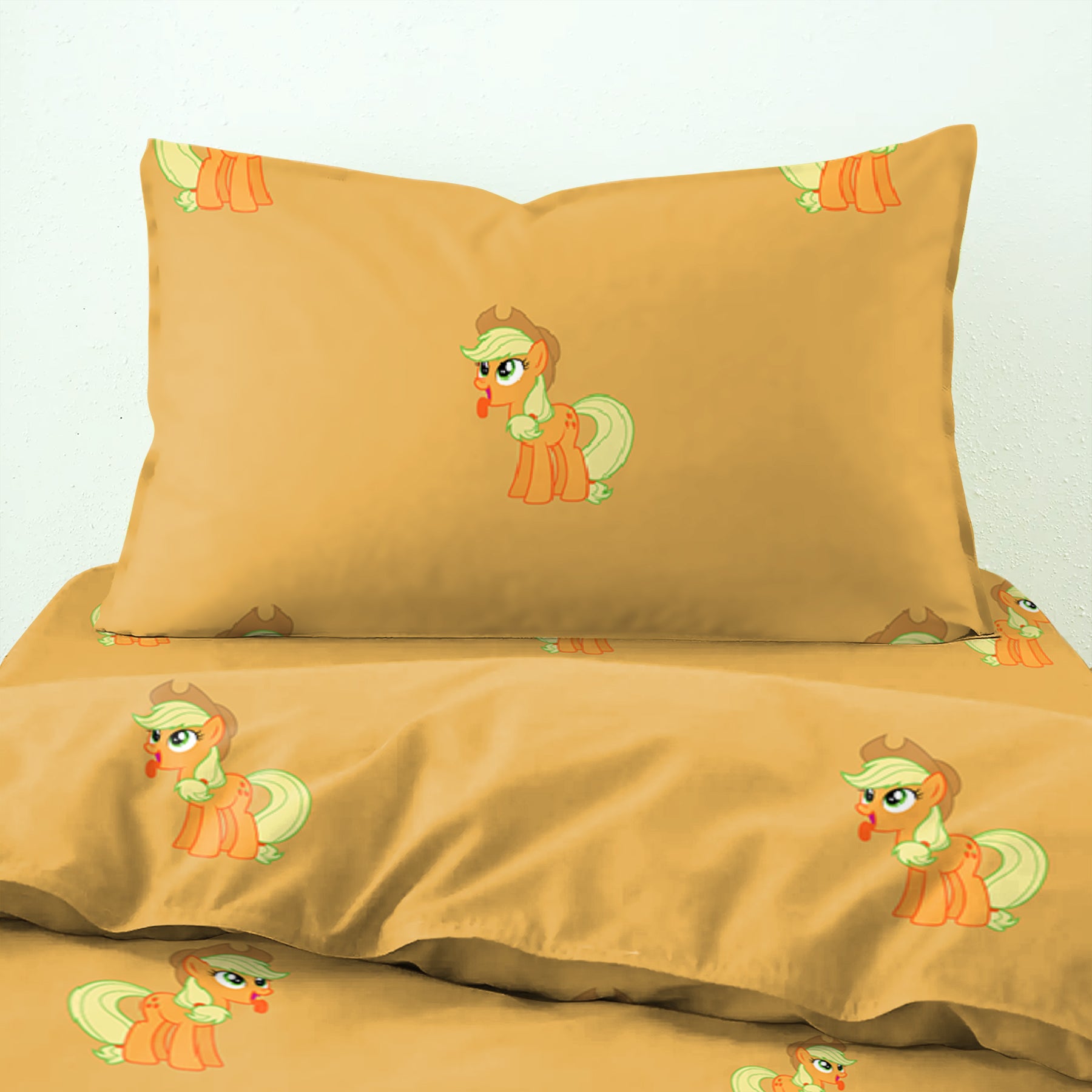 Bedcover Applejack Light Orange for Single Bed with Pillow Covers King Size (60" X 90")