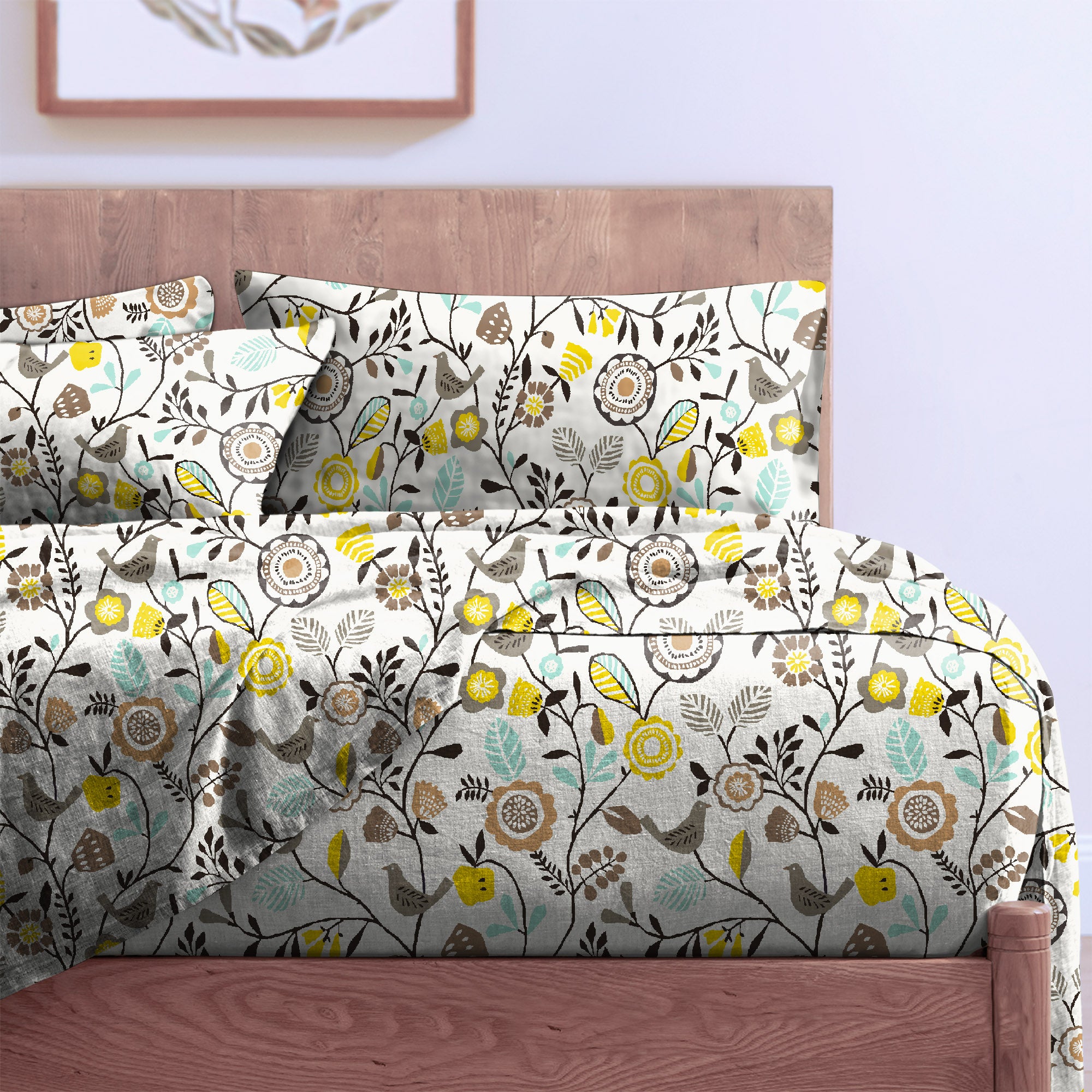 DAWN LIME BEDSHEET FOR DOUBLE BED WITH 2 PILLOWCOVERS KING SIZE (104" X 90")