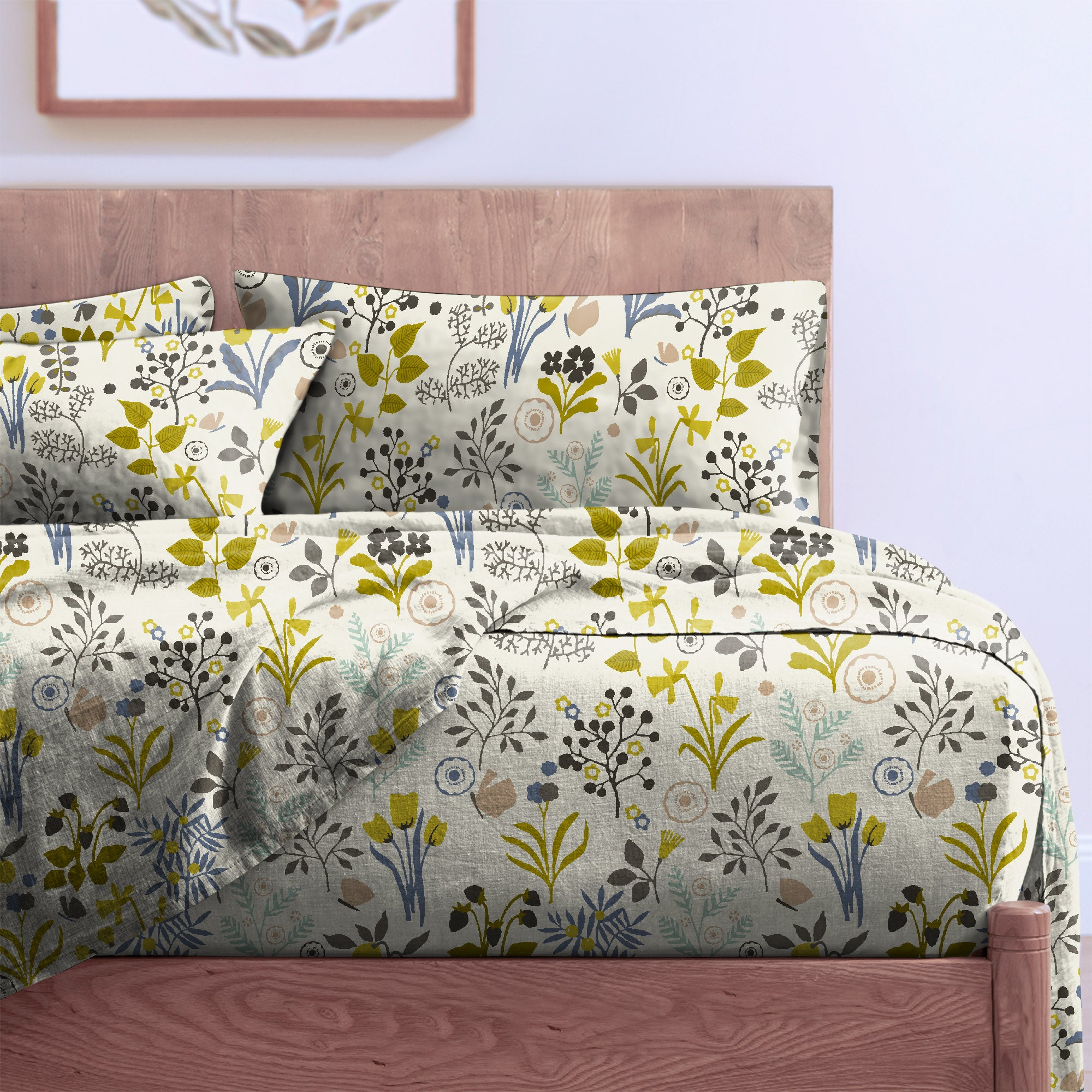 COCO LIME BEDSHEET FOR DOUBLE BED WITH 2 PILLOWCOVERS KING SIZE (104" X 90")