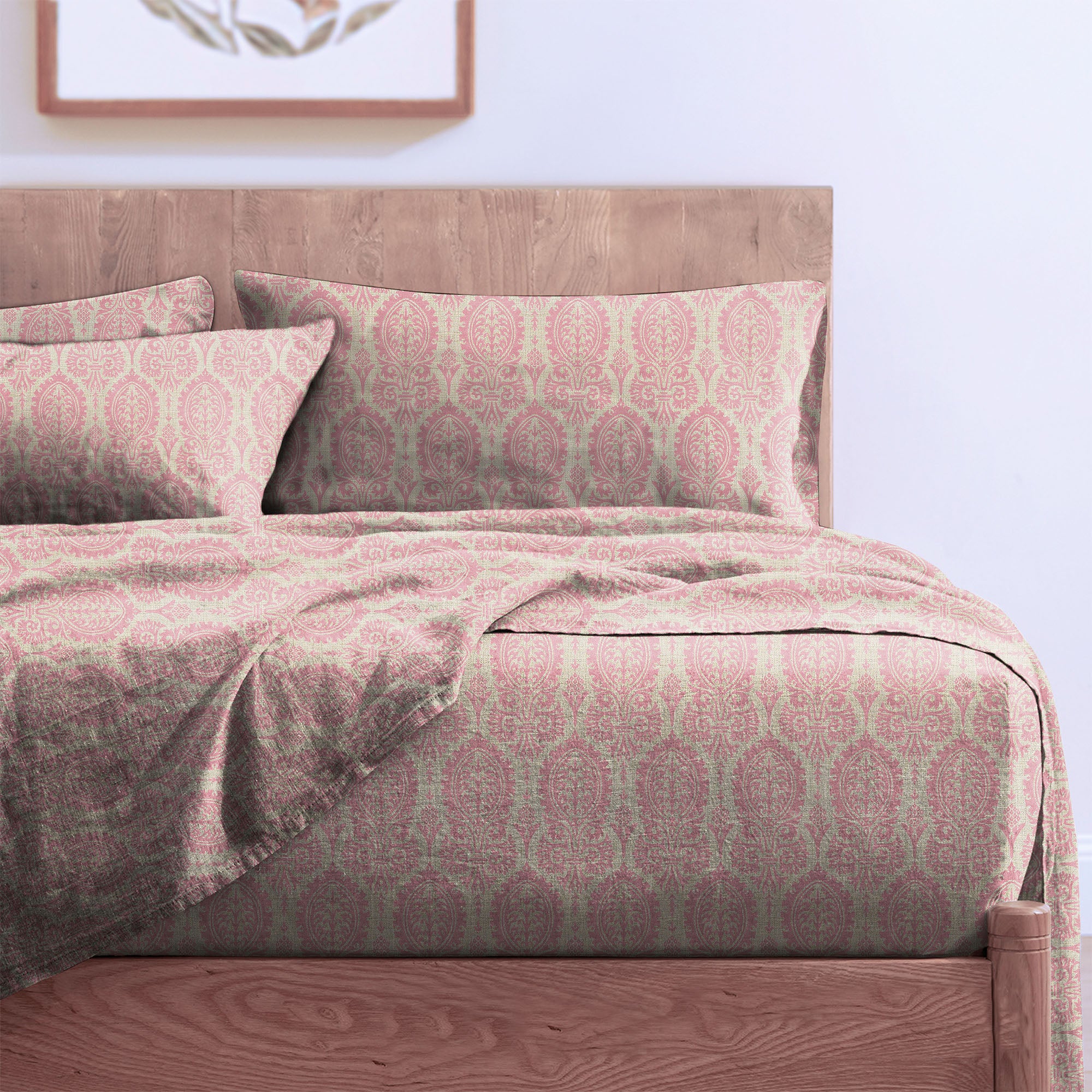 Manchester Lipstick Pink Bedcover for Double Bed with 2 Pillow Covers King Size (104" X 90")