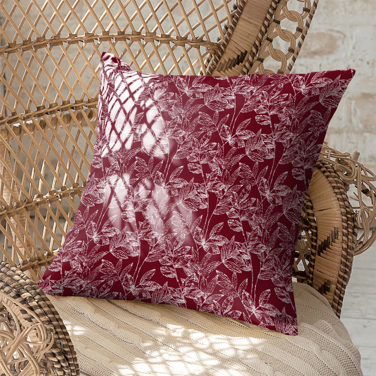MEADOW MAROON DIGITAL PRINTED CUSHION COVER (Pack of 2)