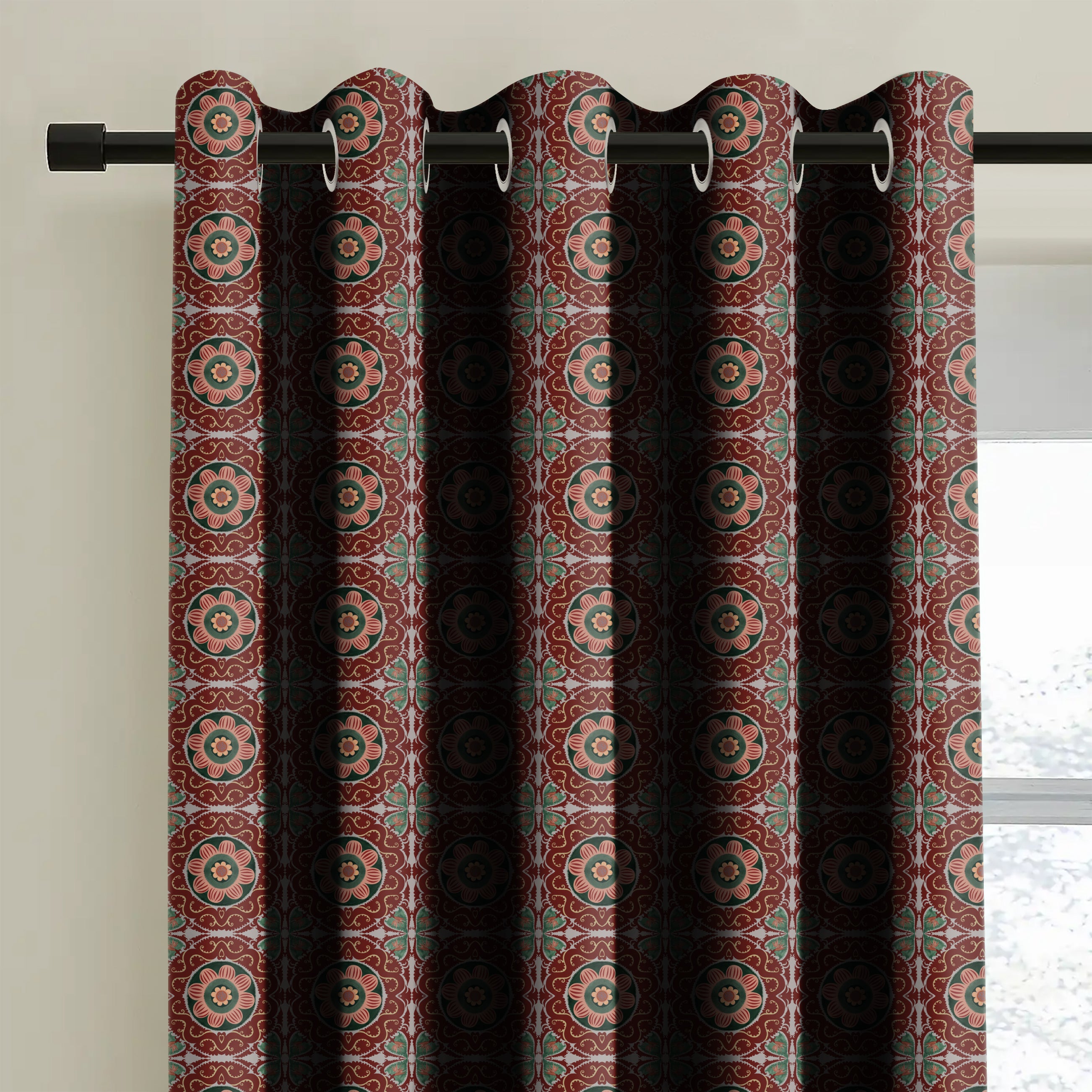 KASBAH MAROON BLACKOUT CURTAINS
