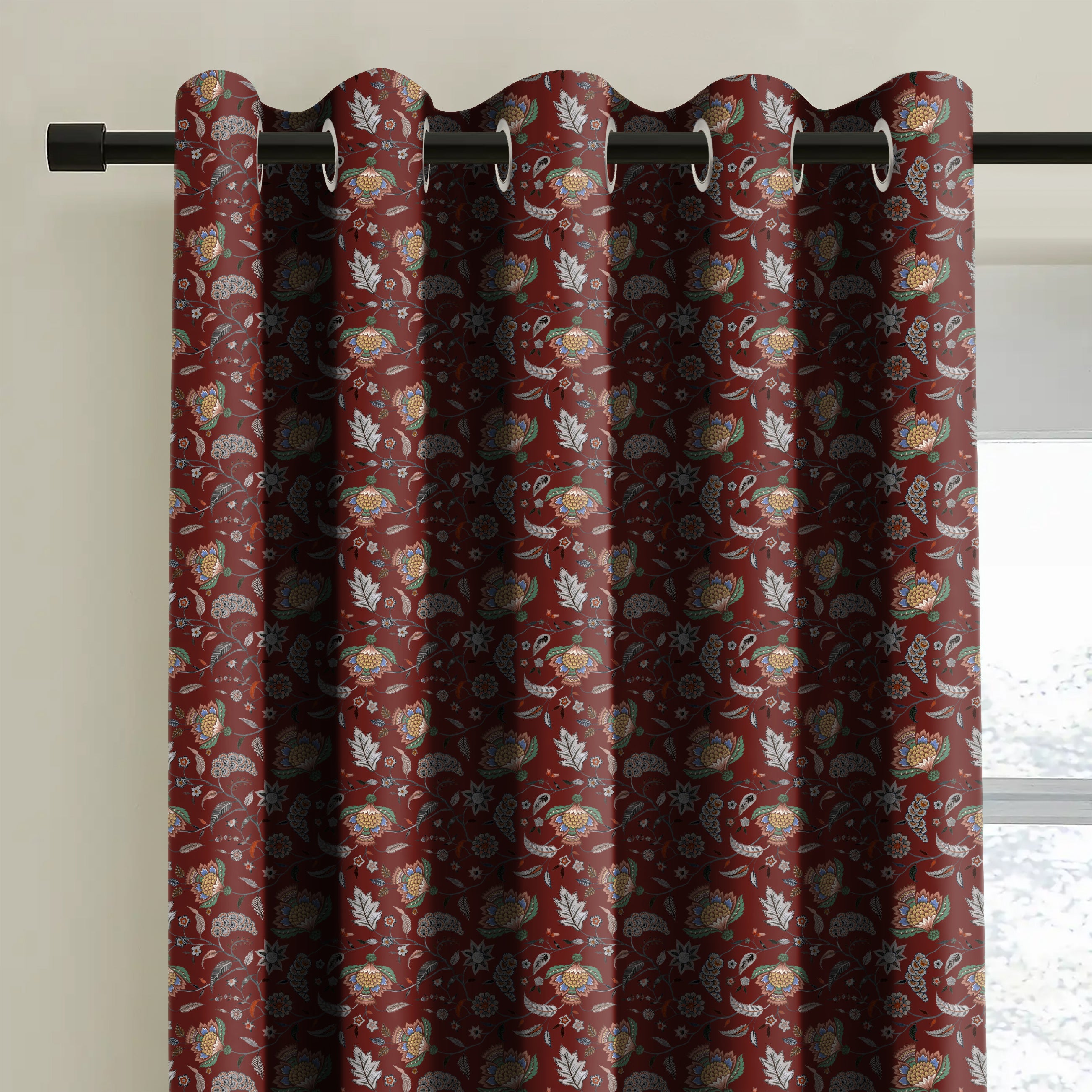 KASBAH MAROON BLACKOUT CURTAINS