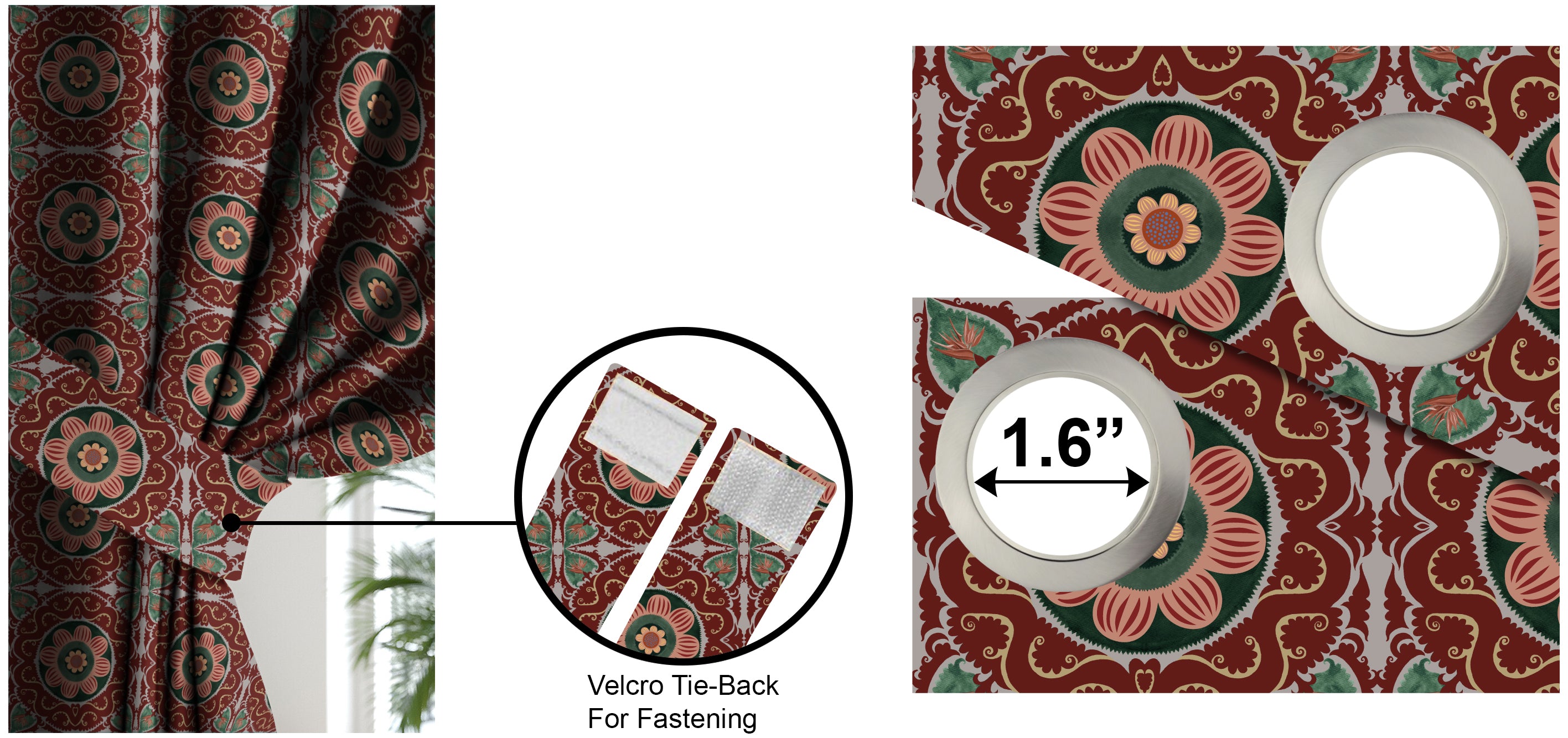 KASBAH MAROON BLACKOUT CURTAINS