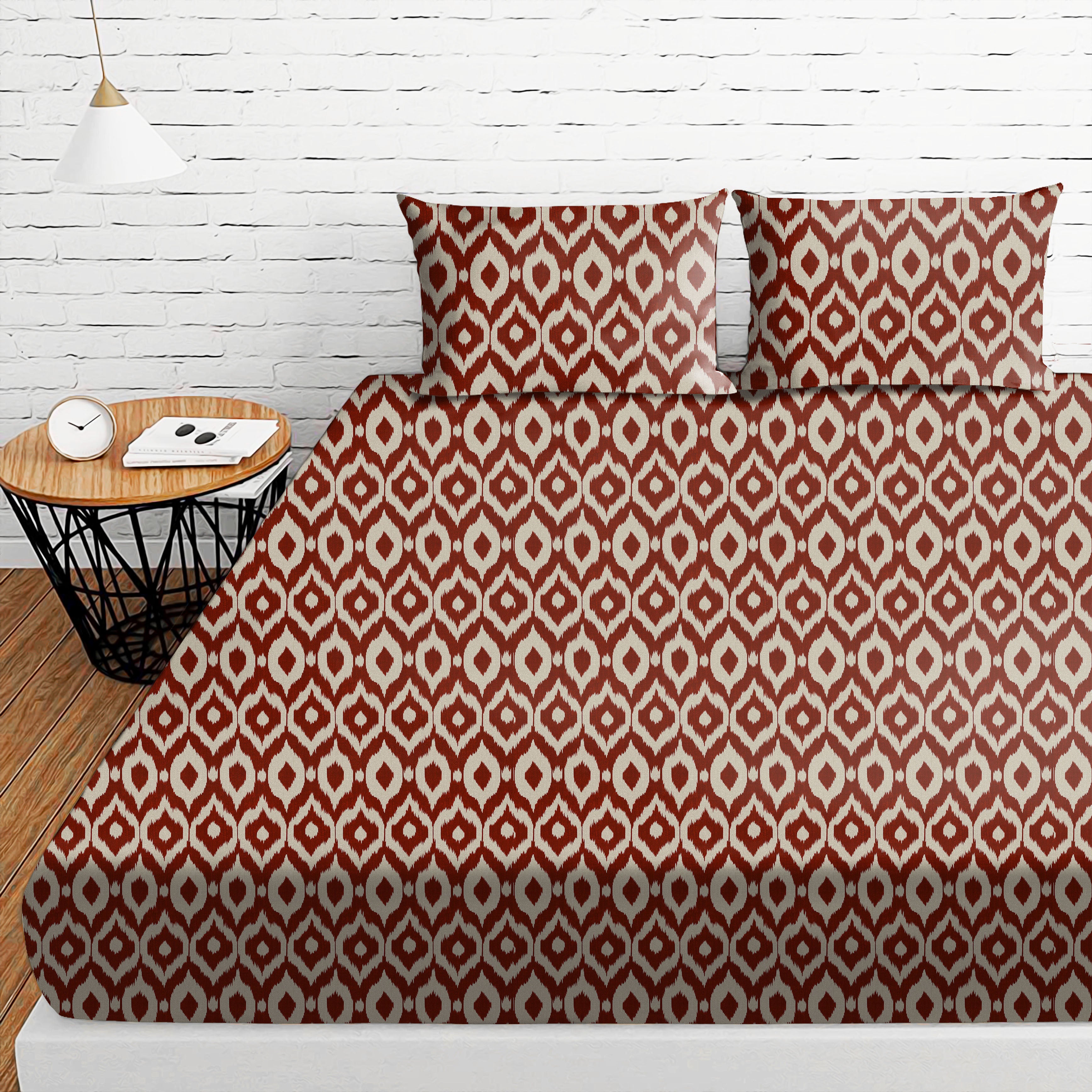 Bedcover Bistre Brown for Double Bed with 2 Pillow Covers King Size (104" X 90")