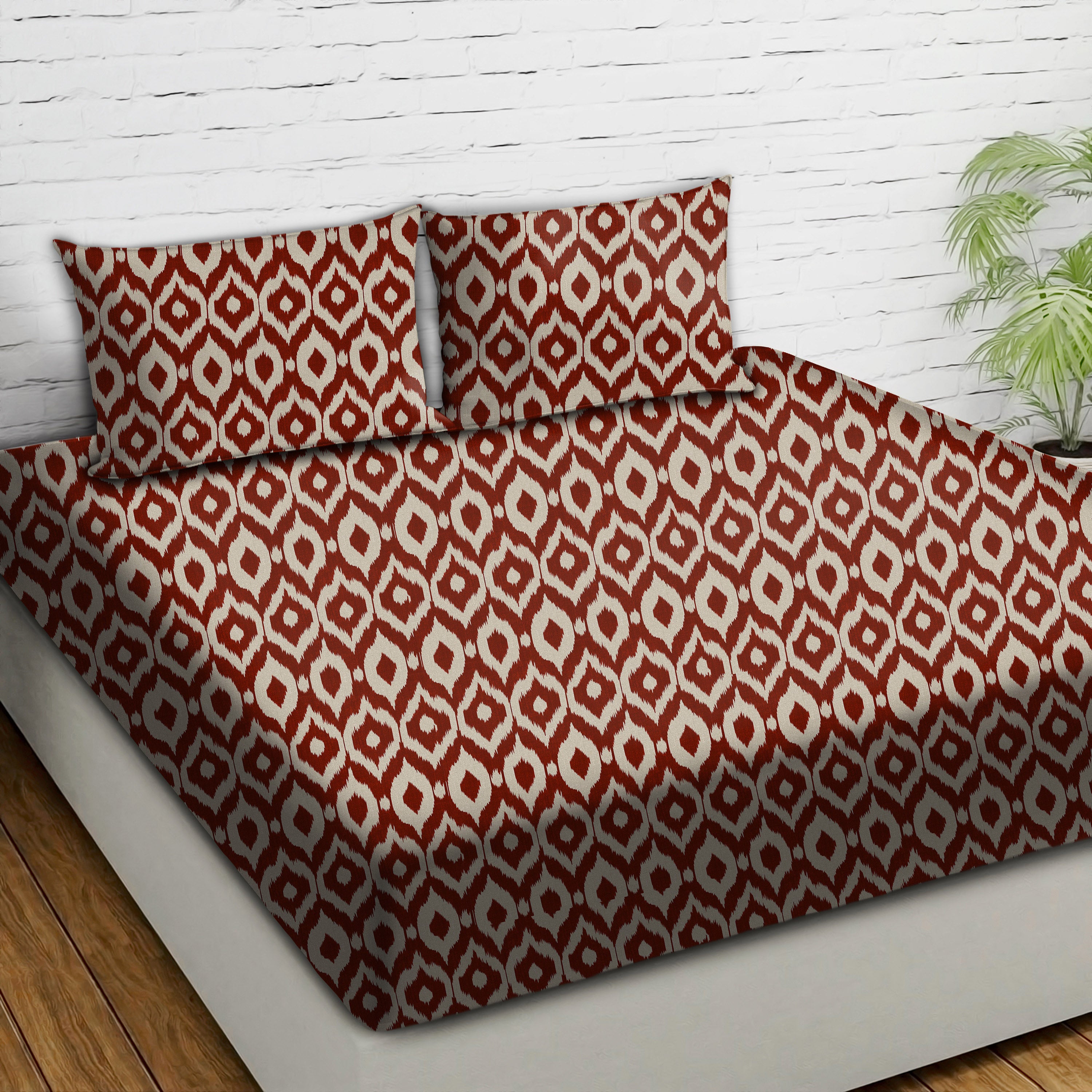 Bedcover Bistre Brown for Double Bed with 2 Pillow Covers King Size (104" X 90")