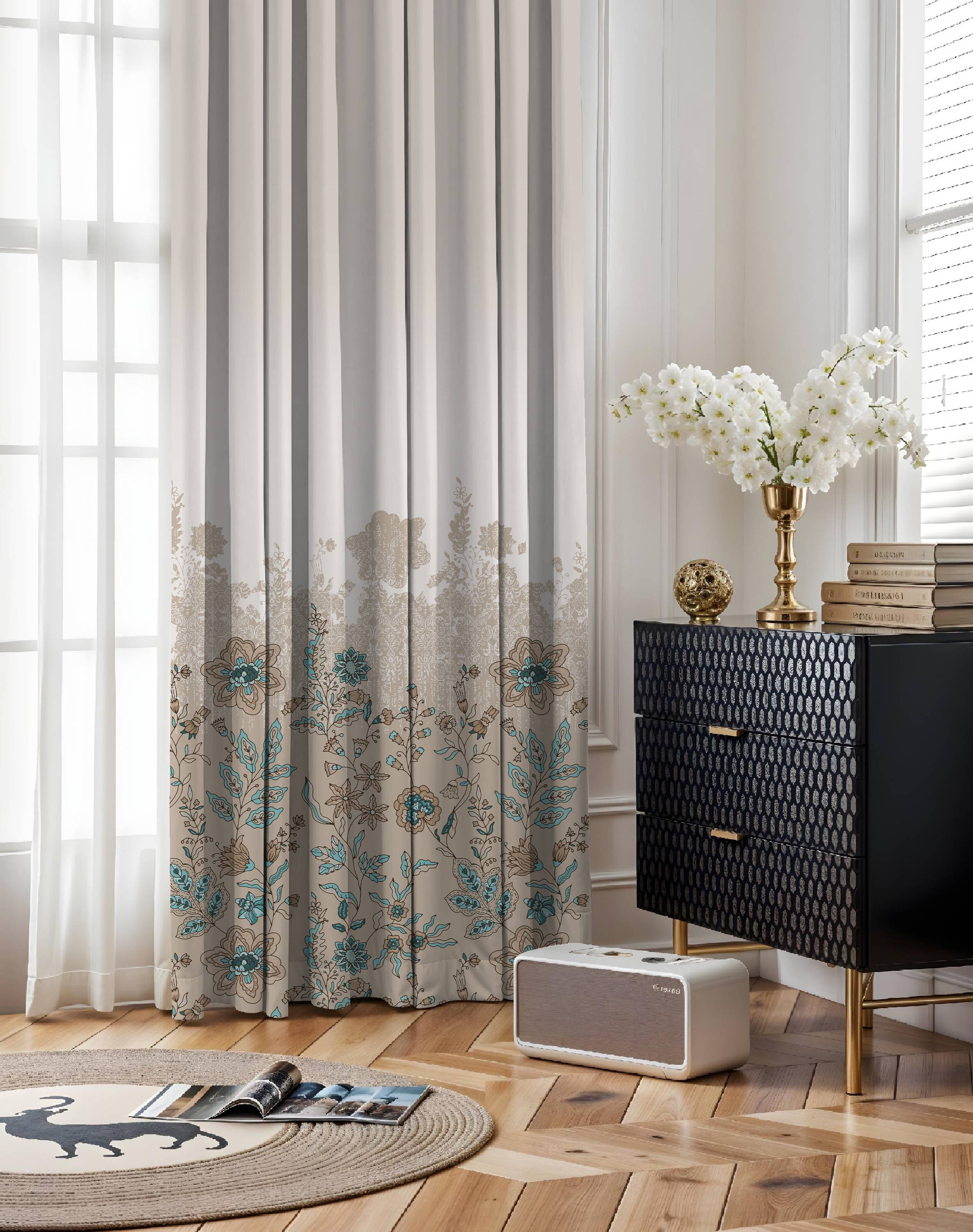 ELARA MASHROOM PRINTED ROOM DARKENING CURTAIN