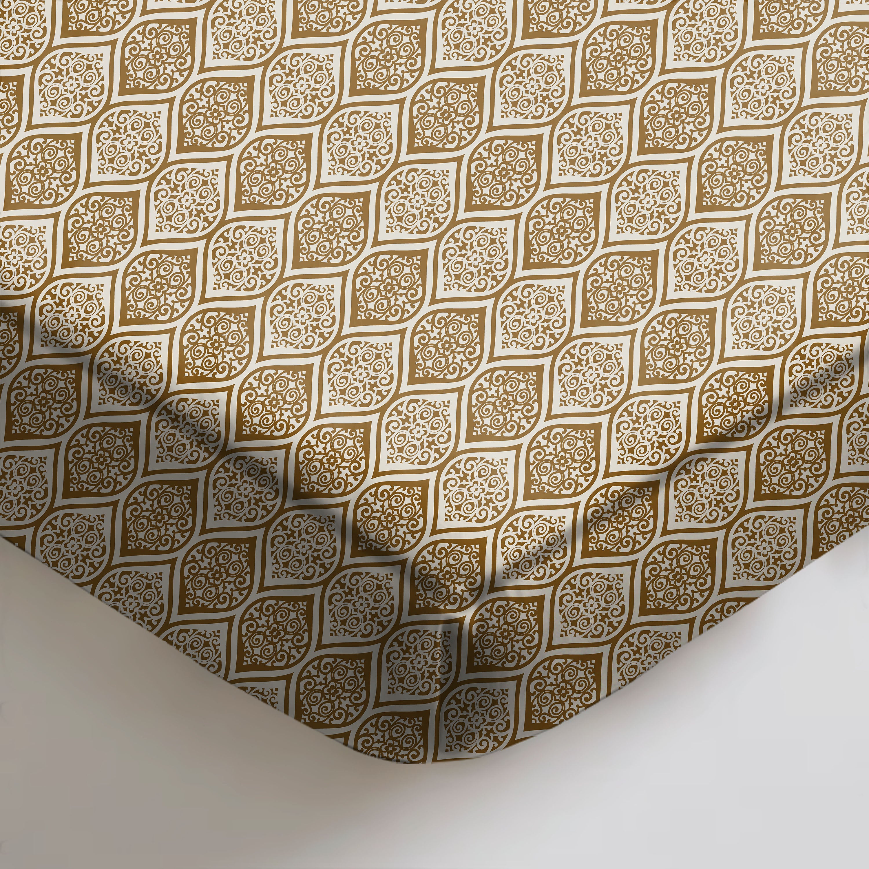 Manhattan Medium Brown Bedcover for Double Bed with 2 Pillow Covers King Size (104" X 90")