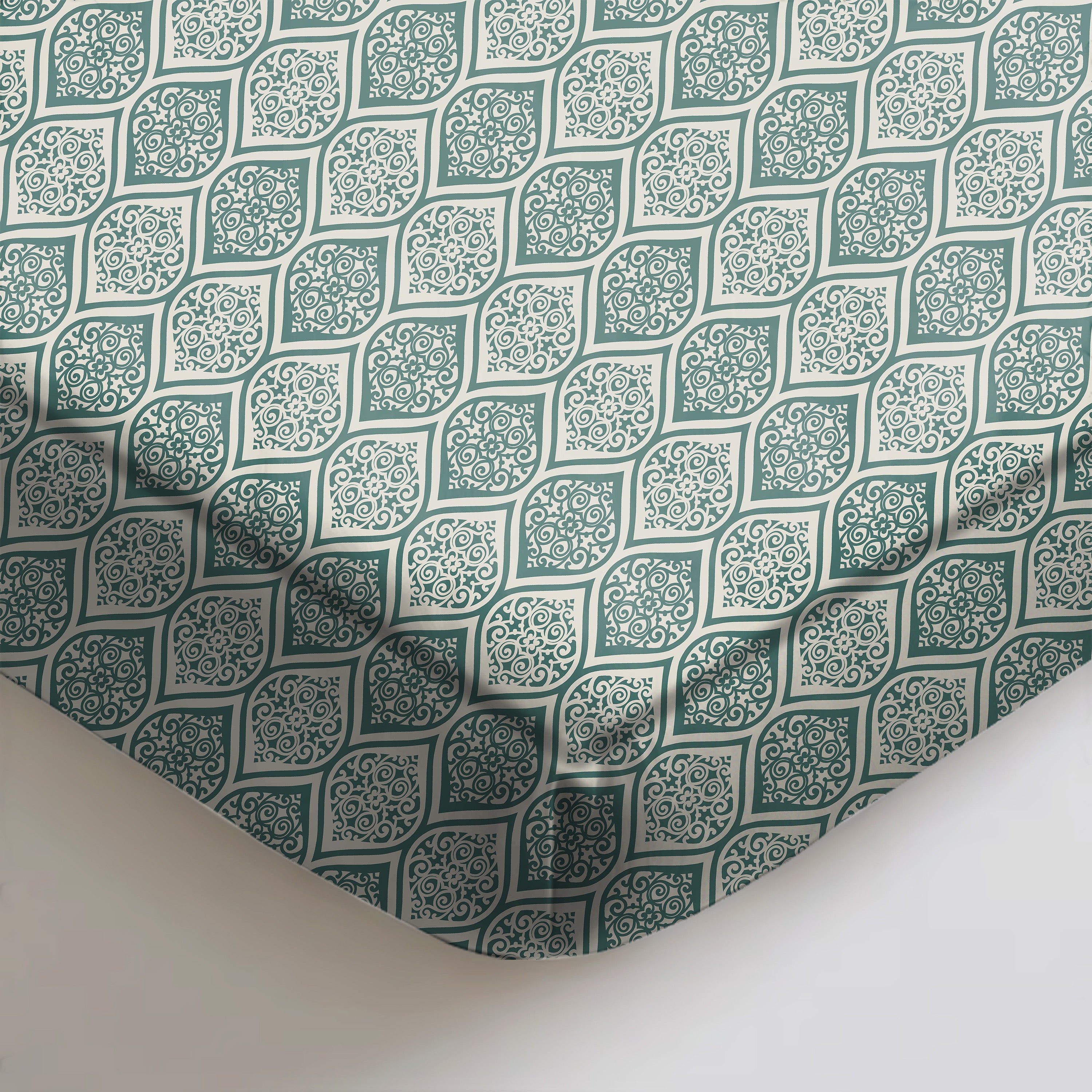 Manhattan Mineral Green Bedcover for Double Bed with 2 Pillow Covers King Size (104" X 90")