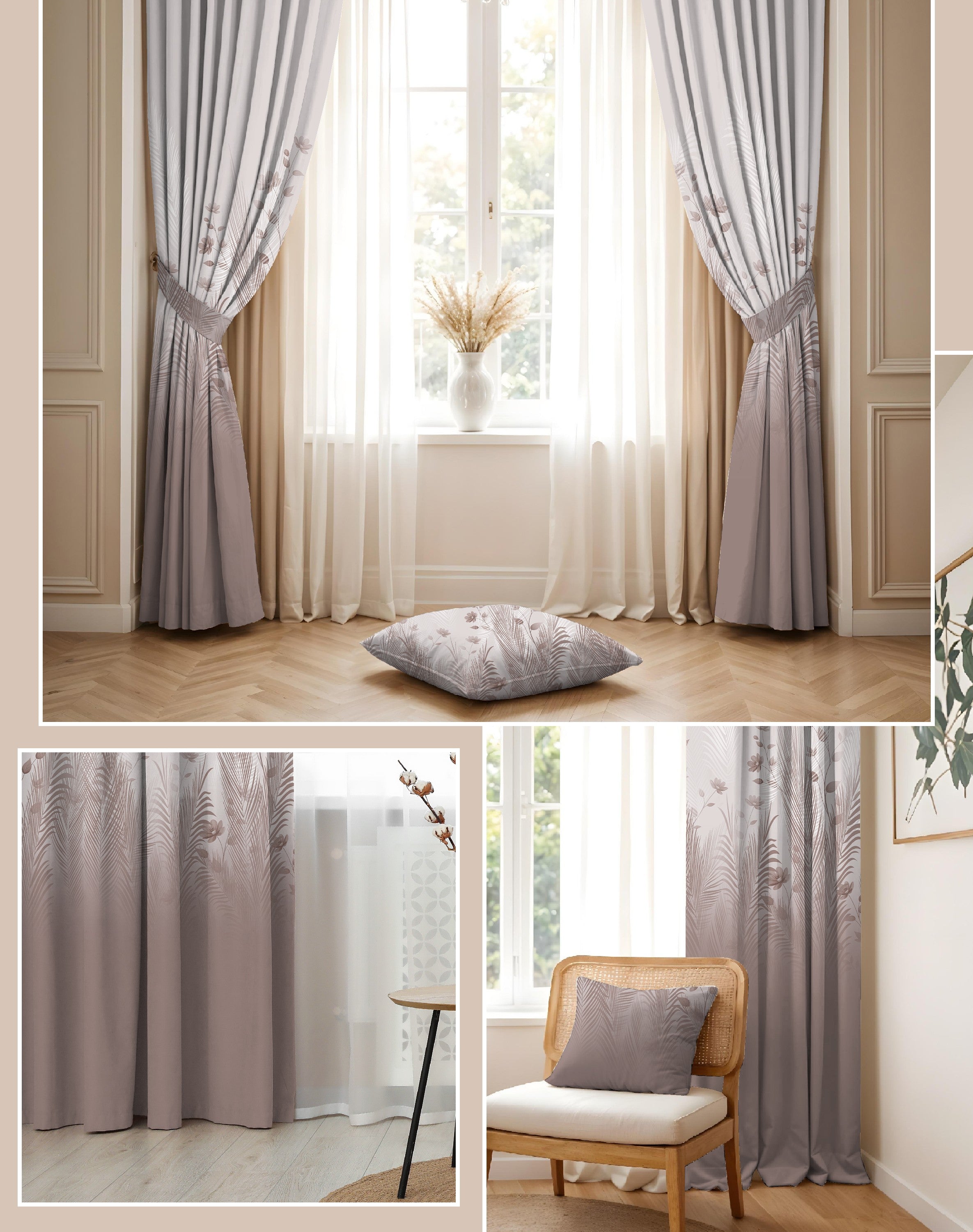 PASTORA MINK PRINTED ROOM DARKENING CURTAIN
