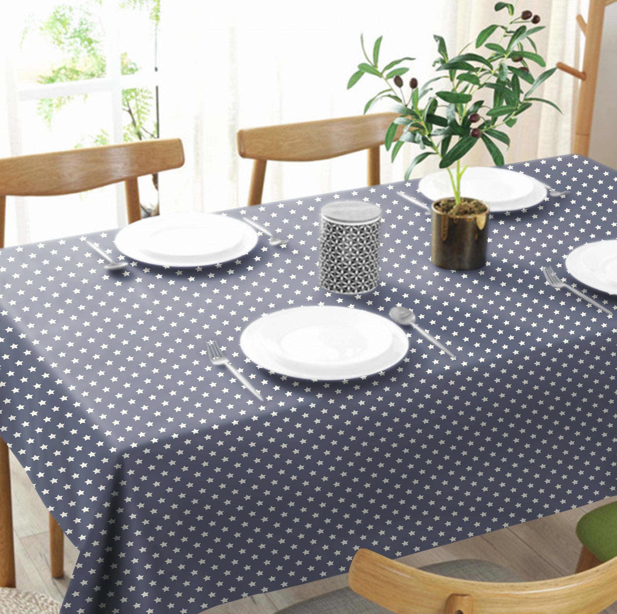 SPRING GALLERY STAR Mist Blue Table Cloth