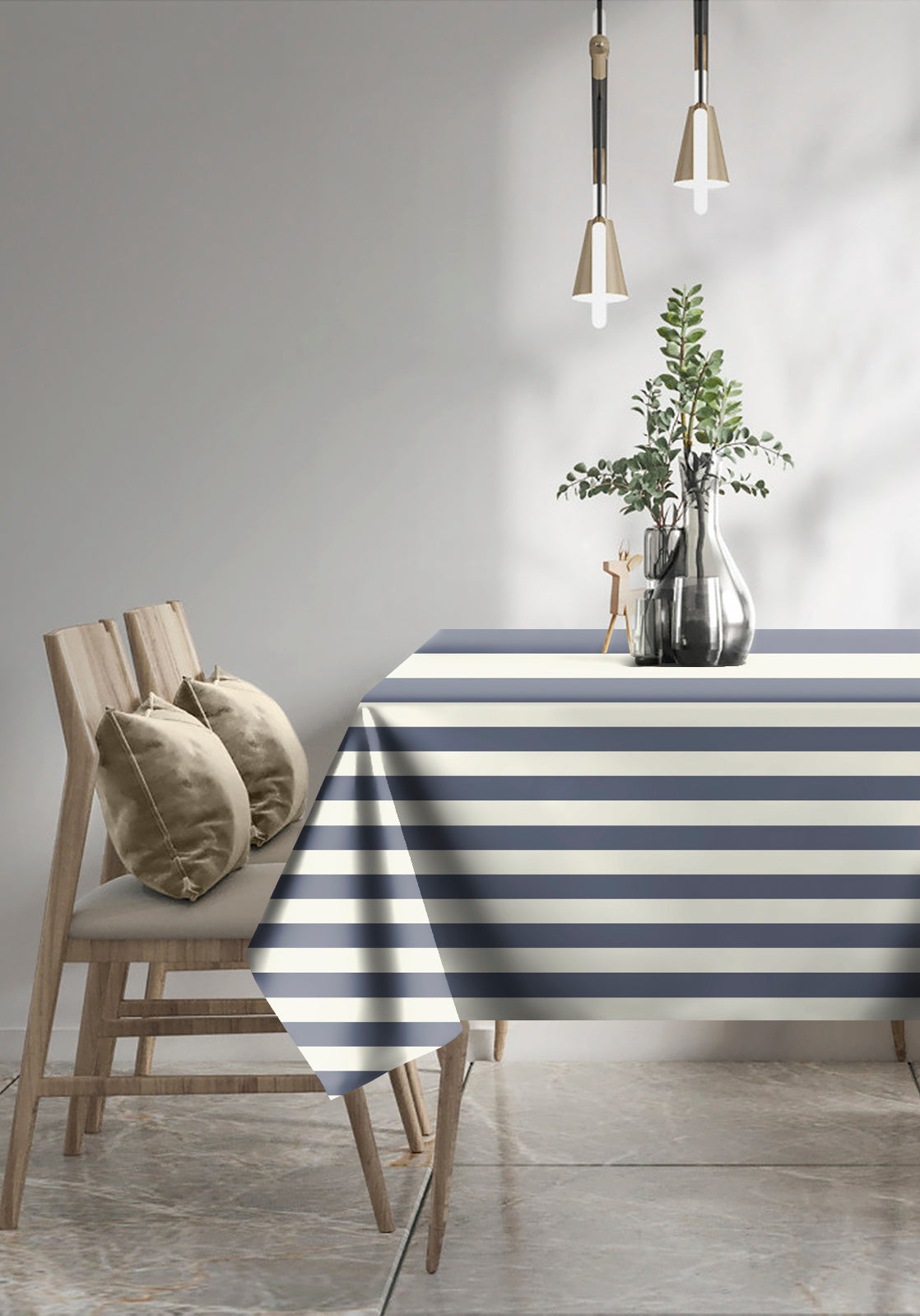SPRING GALLERY BIG STRIPE Mist Blue Table Cloth
